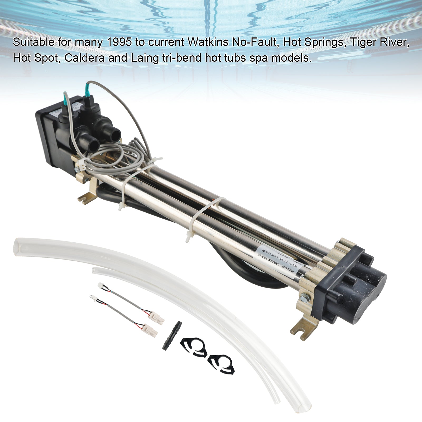 4KW Titanium No-Fault Spa Heater Assembly, Compatible with Watkins Hot Spring, Caldera & Tiger River, Replaces 73791/73039
