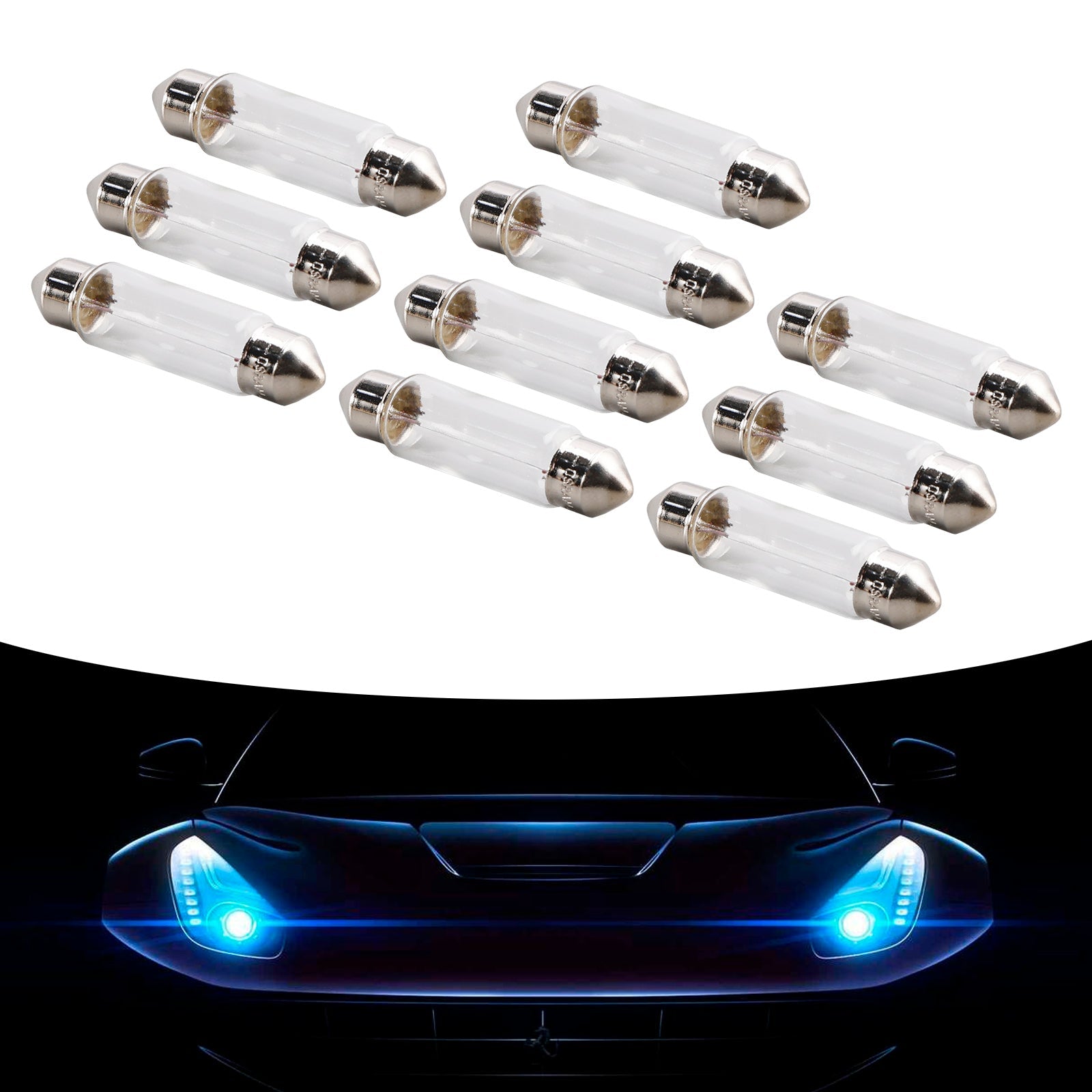 10PCS Car Light Tubular Lamp bulb C5W SV8.5 6421 24V 3W For OSRAM