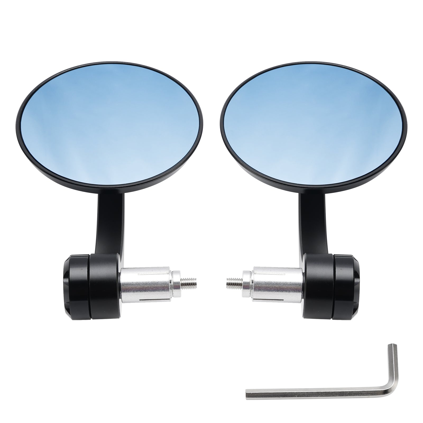 Motorcycle Round 7/8" 22mm CNC Bar End Rearview Side Mirrors Cafe - Foto 6