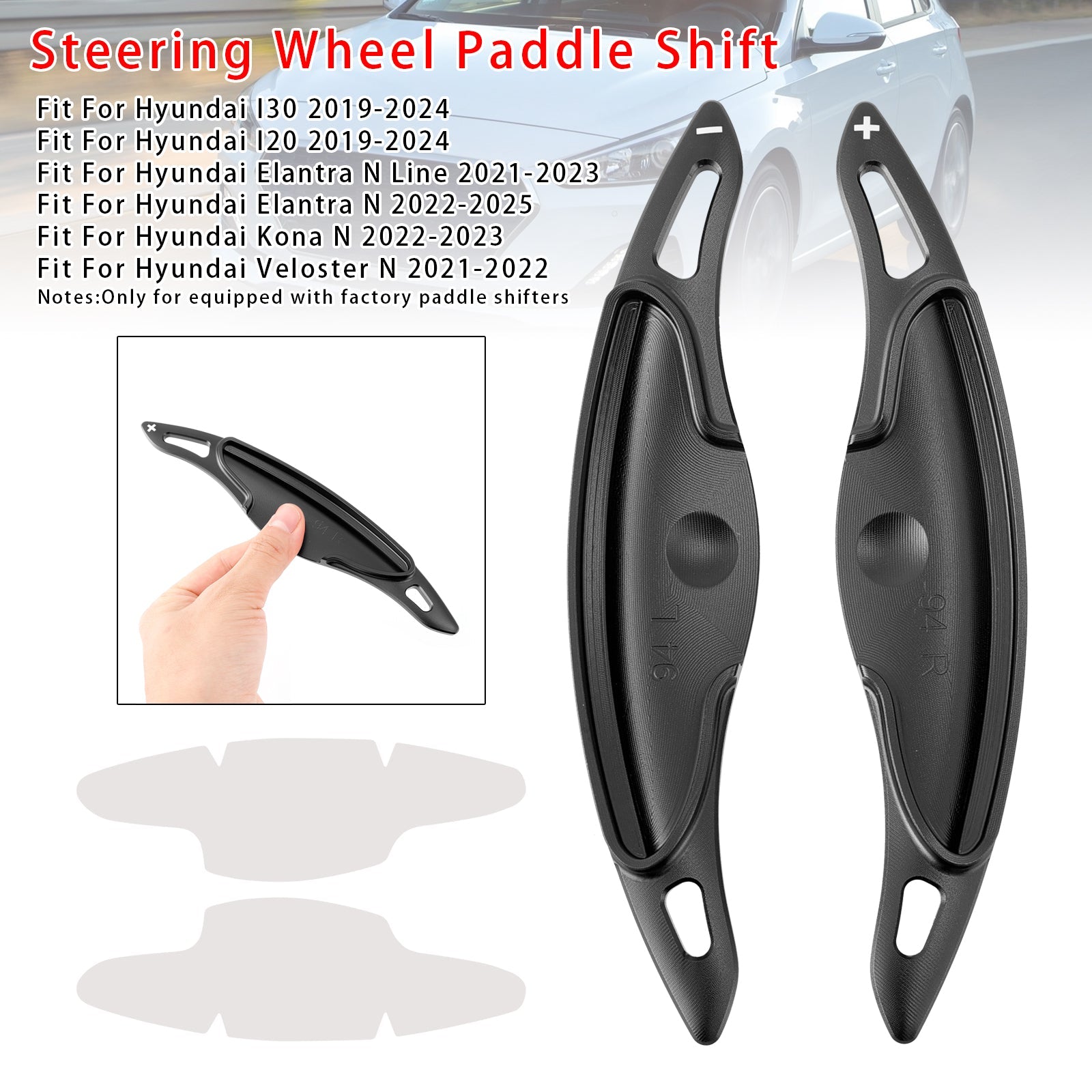 Steering Wheel Paddle Shifter Extension For Hyundai Elantra i30 Aluminium