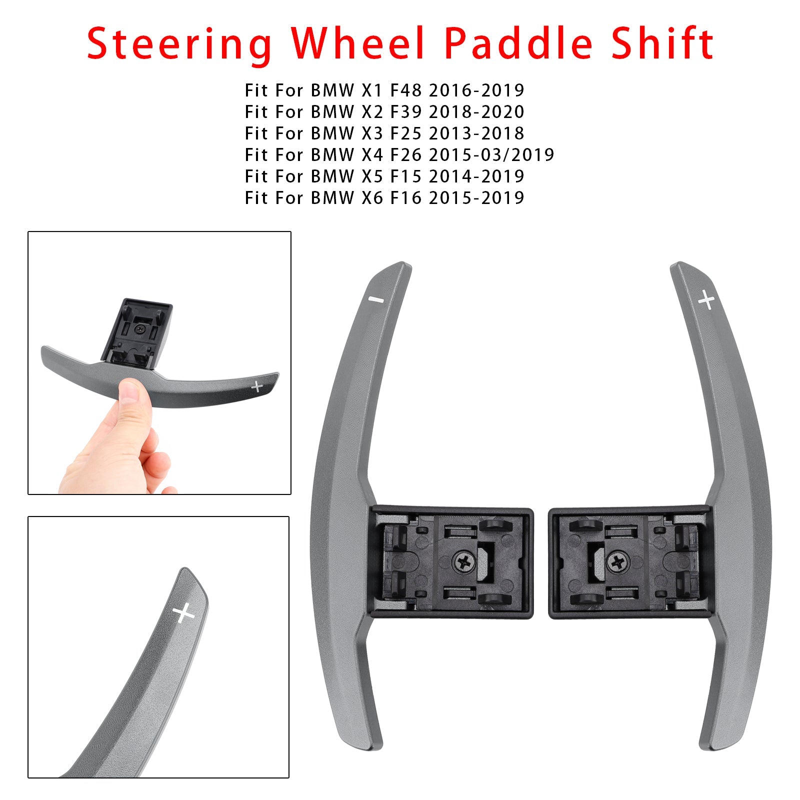 Paddle Shifter Extension For BMW F Series F30 F31 F32 F10 X3 X5 Aluminium Grey