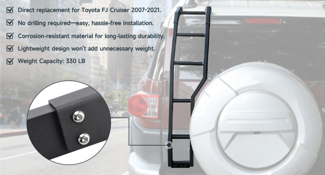 2007-2021 Toyota FJ Cruiser Rear Gate Ladder Kit Left Side