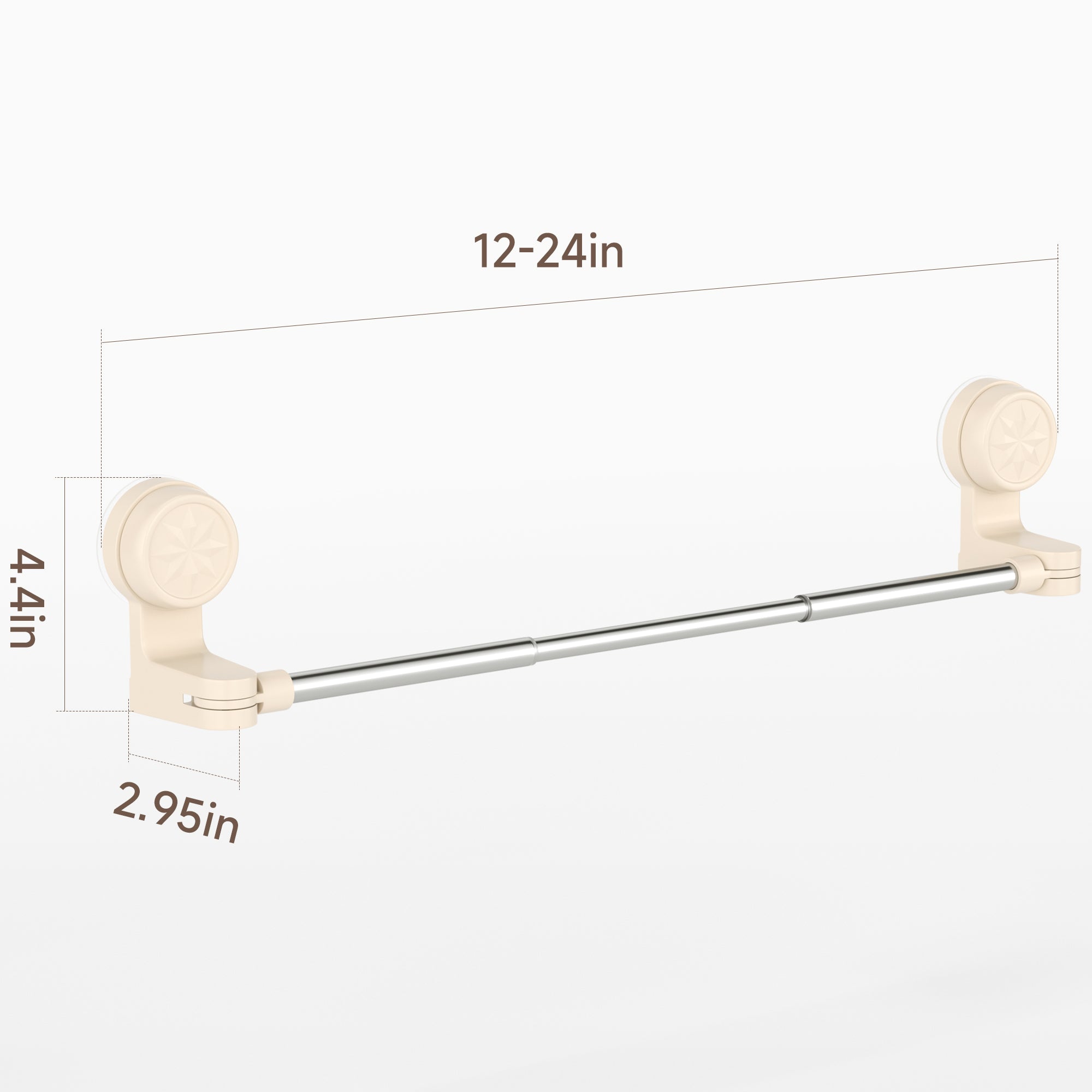 2x RV Shower Corner Storage Bar Adjustable Stainless Steel Rod 11.8-23.6 inches