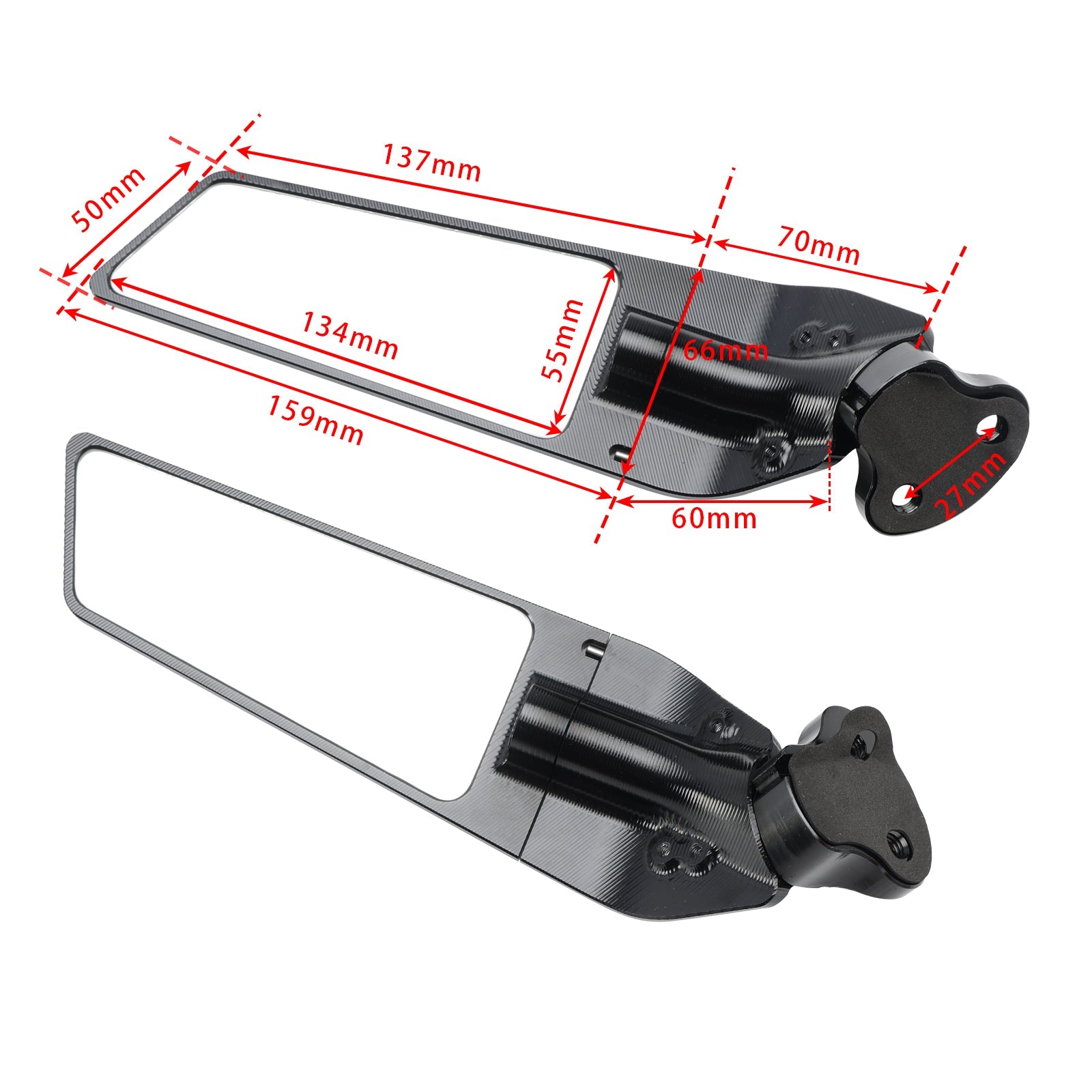 BMW S1000RR S 1000 RR 2009-2018 CNC 스위블 윙 미러 블랙 쌍