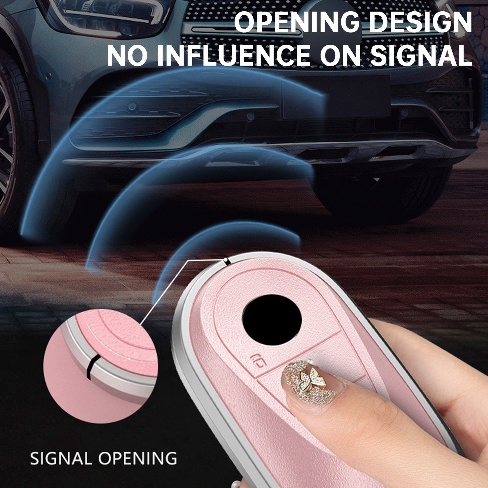 Benz GLC GLK CLS GLA CLA AMG Alloy Aluminum TPU Car Key Brown Case Cover