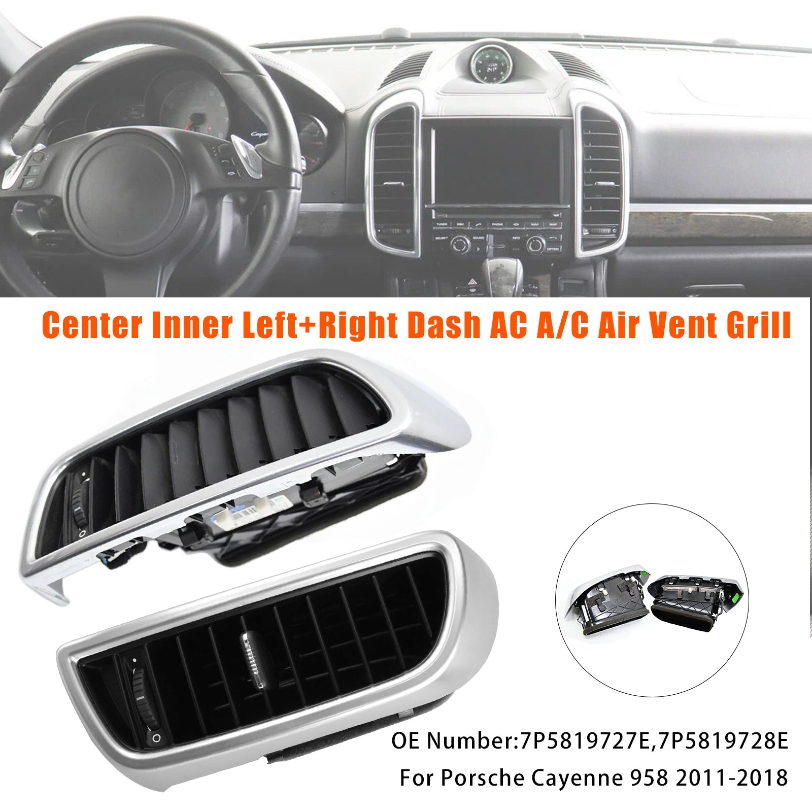 2011-2018 Porsche Cayenne 958 Center Left+Right Dash A/C Air Vent