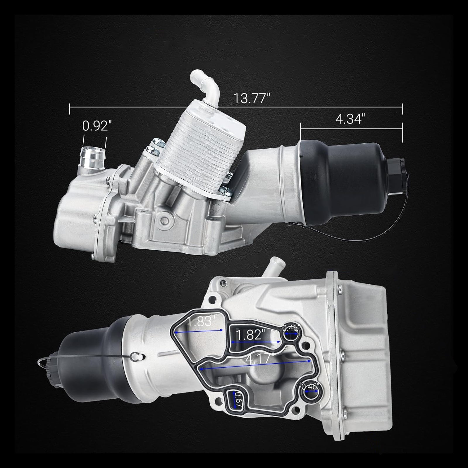 2005-2009 A4 A4 Quattro 2.0L Engine Oil Cooler Oil Filter Assembly 06F115397J 06F115397H 918-592