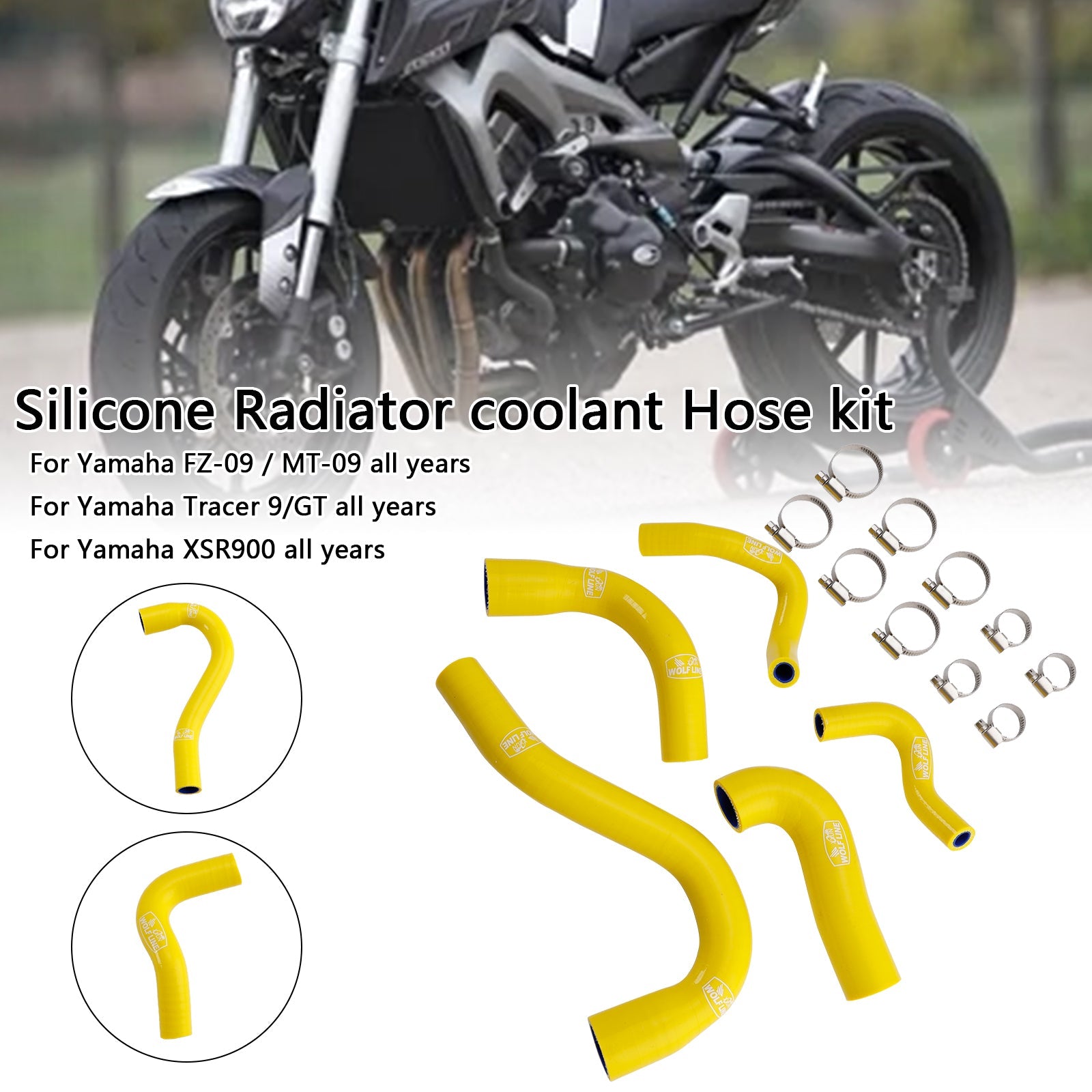 Silicone Radiator coolant Hose For Yamaha MT-09 XSR900 Tracer 9/GT all years
