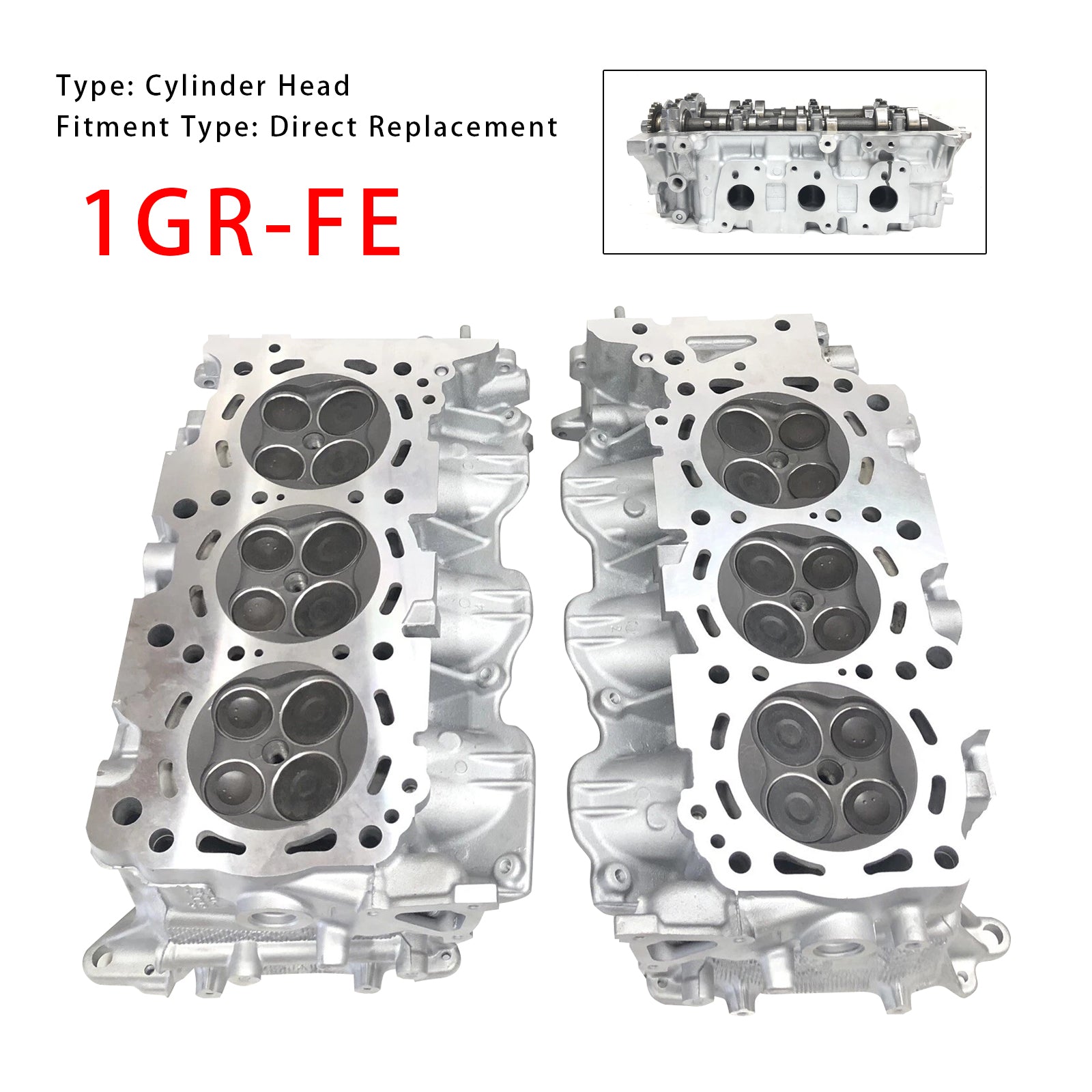2PCS Cylinder Head 1GR-FE With Secondary Air Injection For Toyota 4.0 1GR-FE