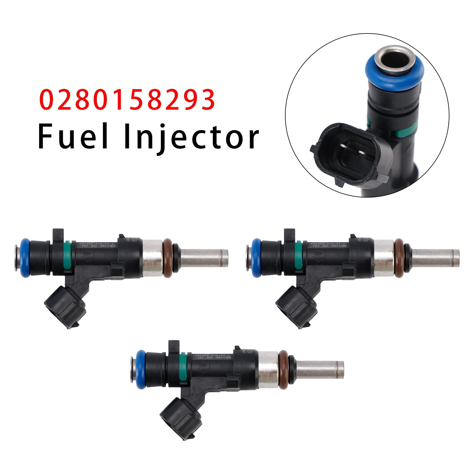 3Pcs Fuel Injector For Dacia Logan Sandero Renault Clio Symbol 0.9L 0280158293
