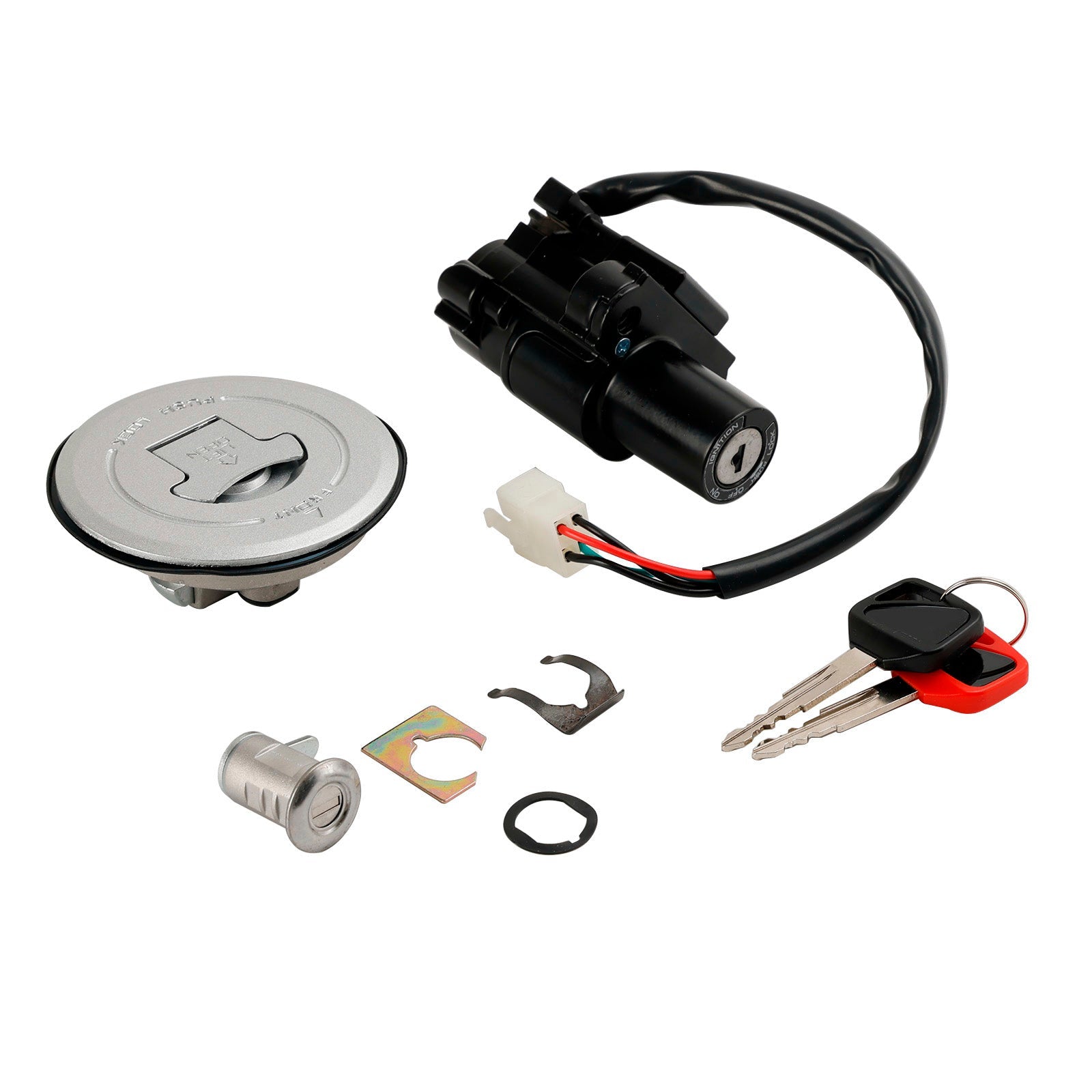 Juego de bloqueo de asiento con tapa de tanque de combustible, interruptor de encendido, para Honda CB250F Hornet S 600 00-07