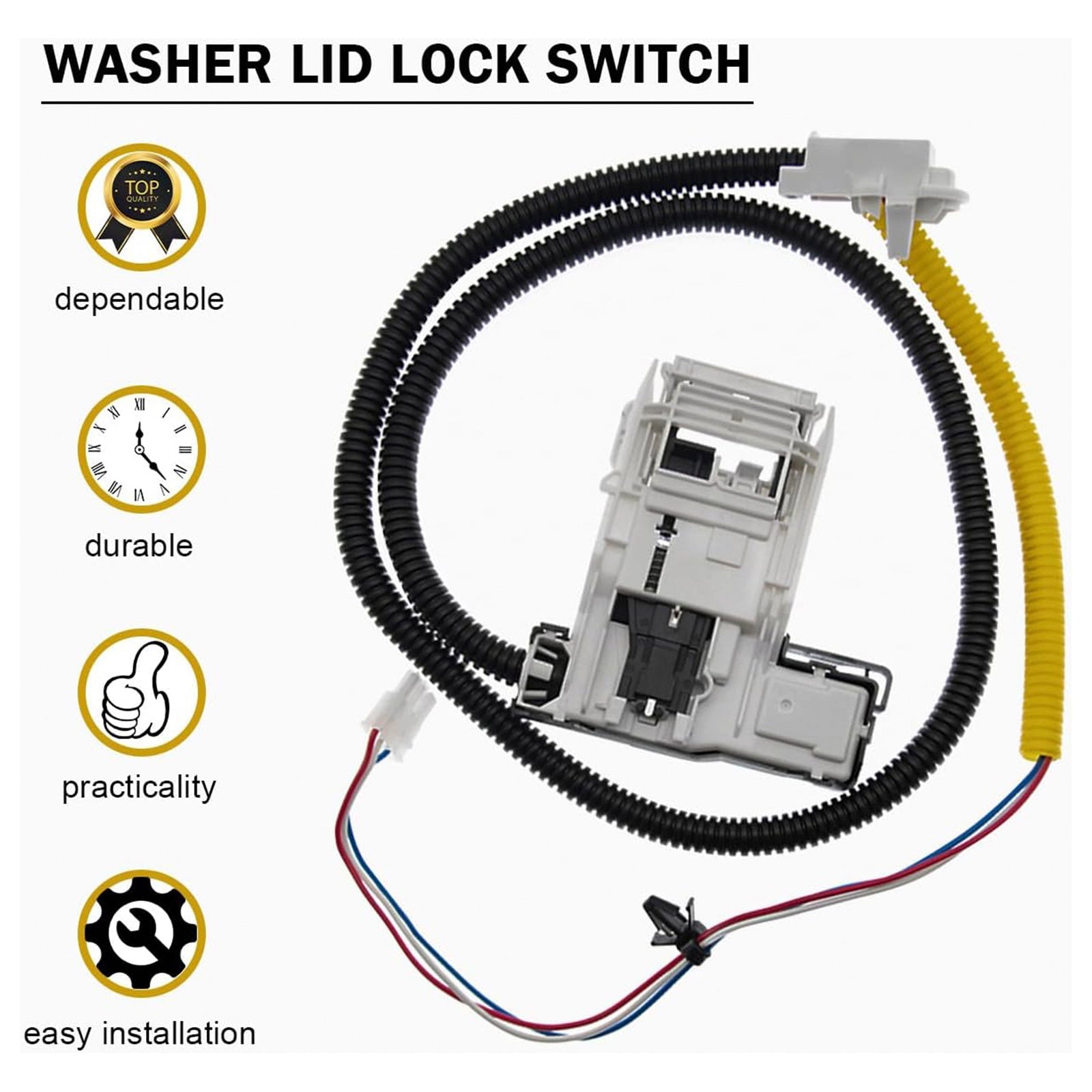 W11307244 W10682535 와셔 뚜껑 잠금 장치 및 W10837741 Maytag용 뚜껑 스트라이크