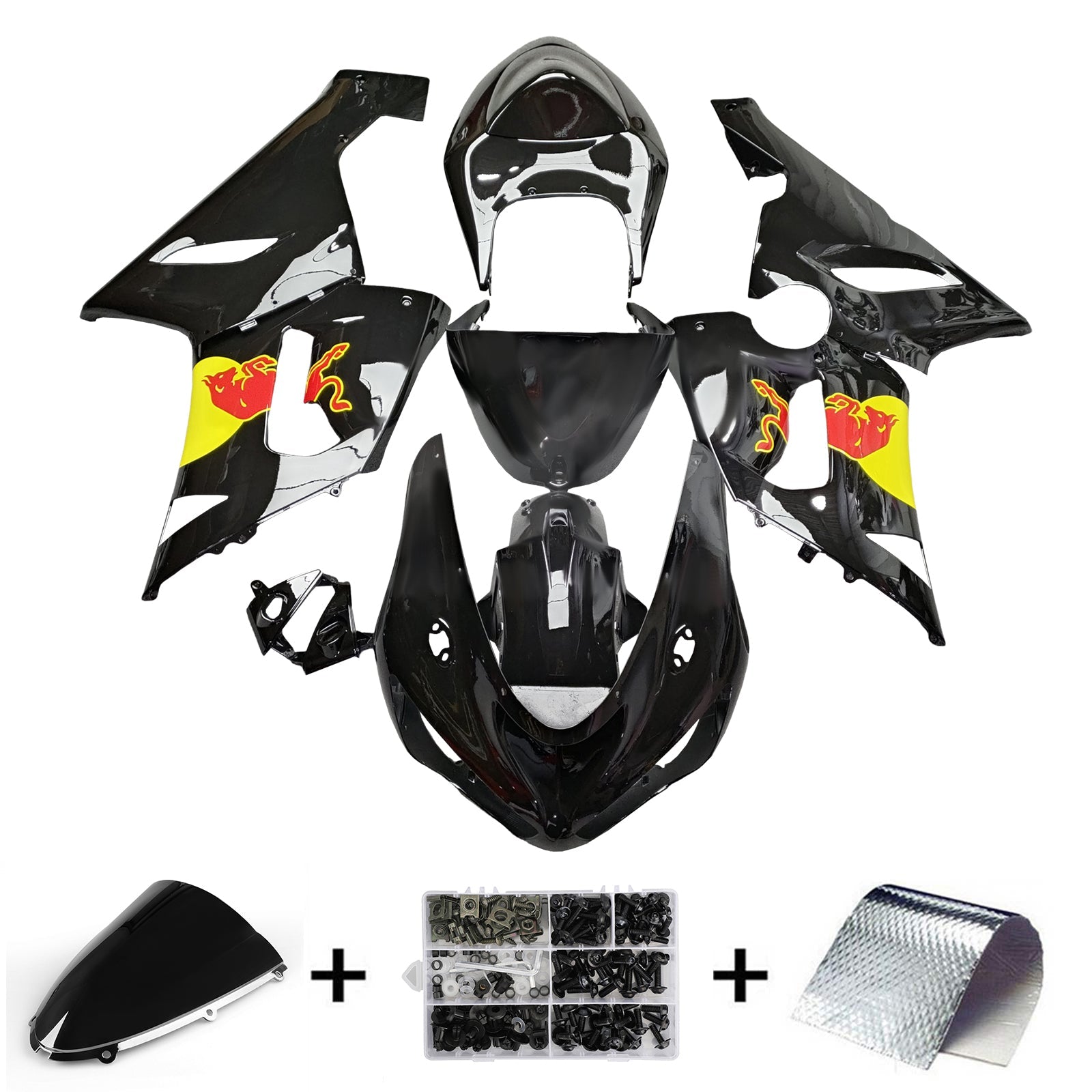 Injection Fairing Kit Bodywork Plastic ABS fit For Kawasaki ZX6R 636 2005-2006