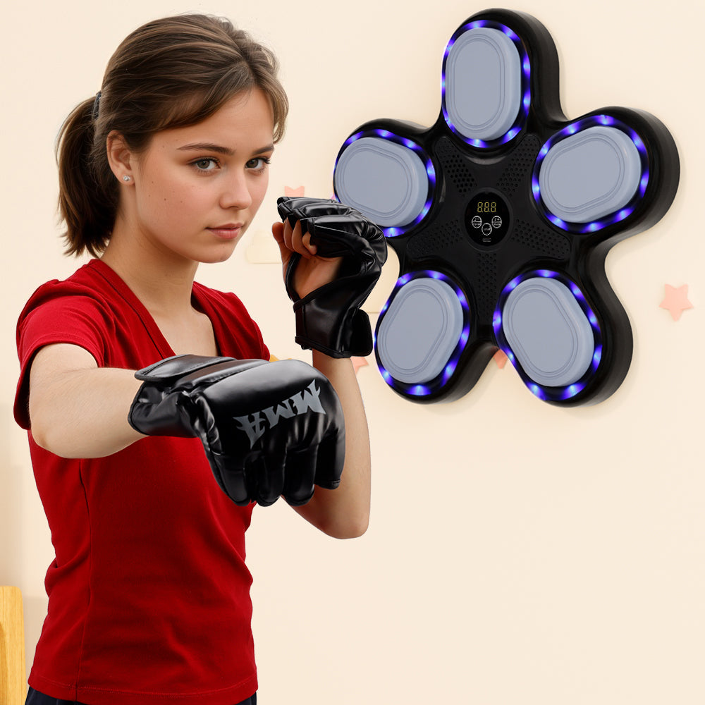 Indoor & Gym Workouts Music Boxing Machine with Boxing Gloves – Wall-Mounted Smart Boxing Trainer Electronic Punching Target for Home