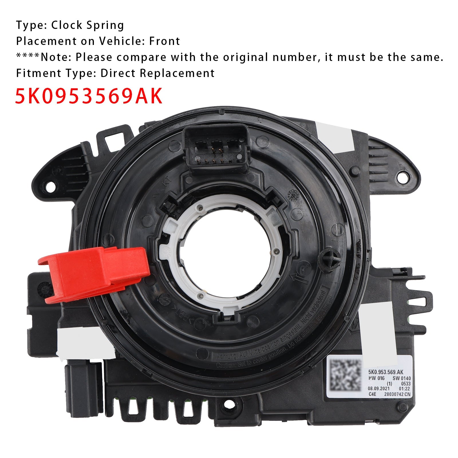 VW Jetta Tiguan Steering Wheel Spring Clock Spring 5K0953569AK