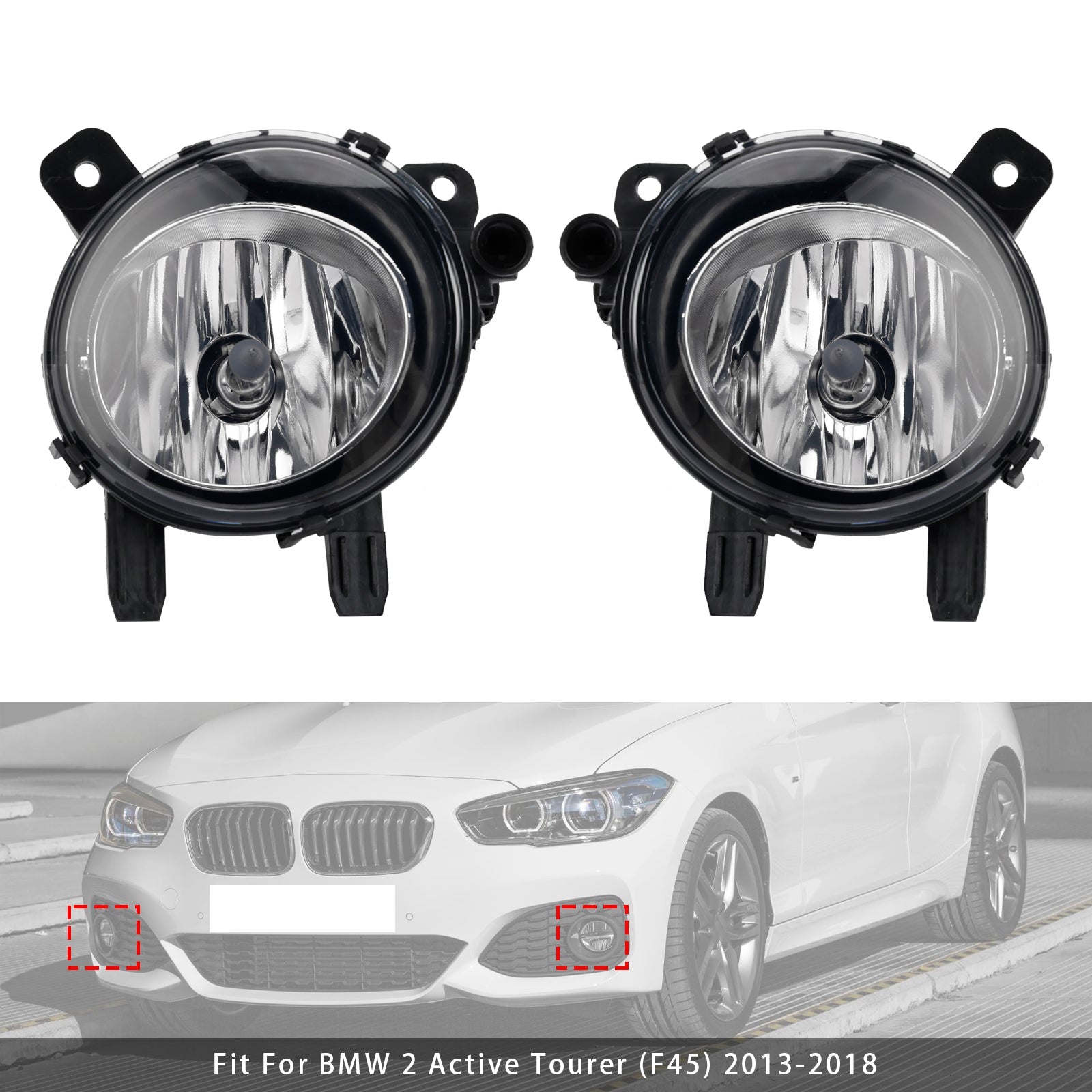 Pair Front Fog Light With Bulbs For BMW F20 F21 F30 F31 F80 2011-2019