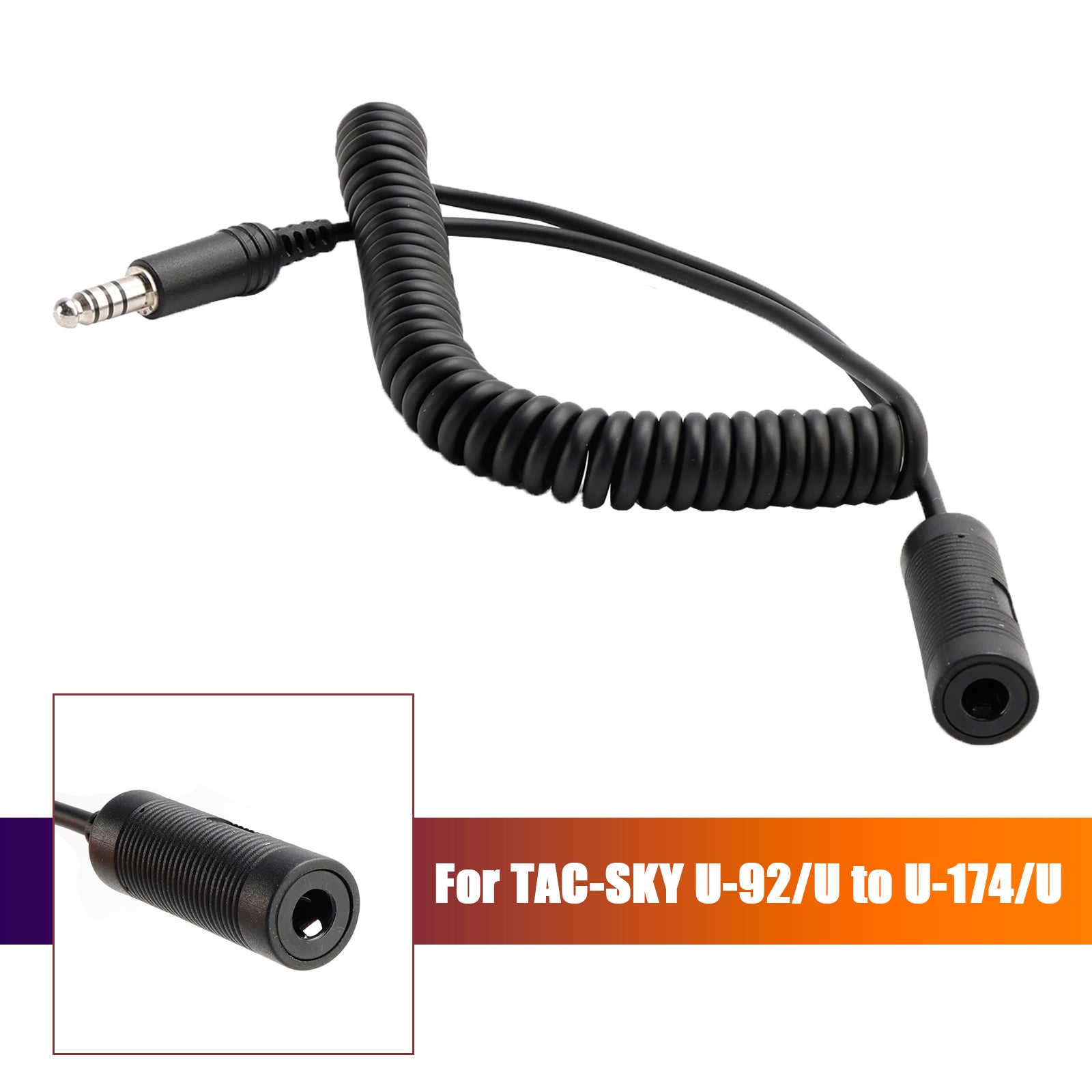 7.1mm Headset Extension Cable Tactical Headphone for TAC-SKY U-92A/U to U-174/U