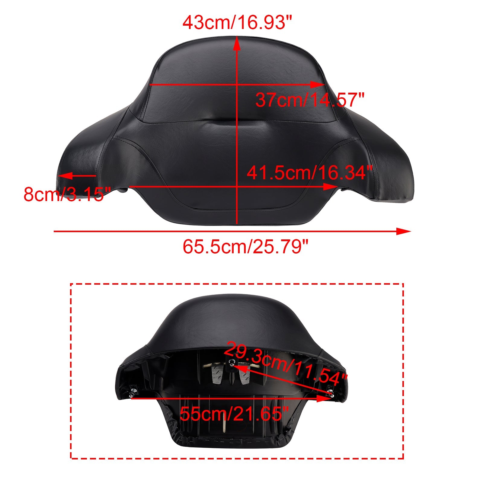 2014-later Touring & Tri Glide King Chopped Trunk Wrap-around Backrest Pad