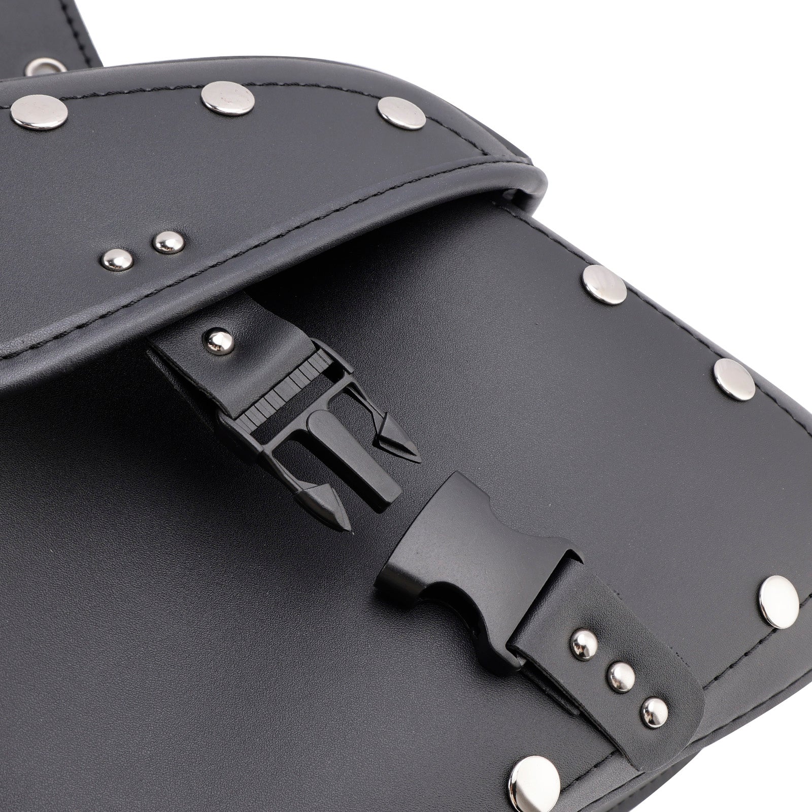 Universal Saddlebag Side Storage Tail Bag Pu Luggage Black 22L For Motorcycle