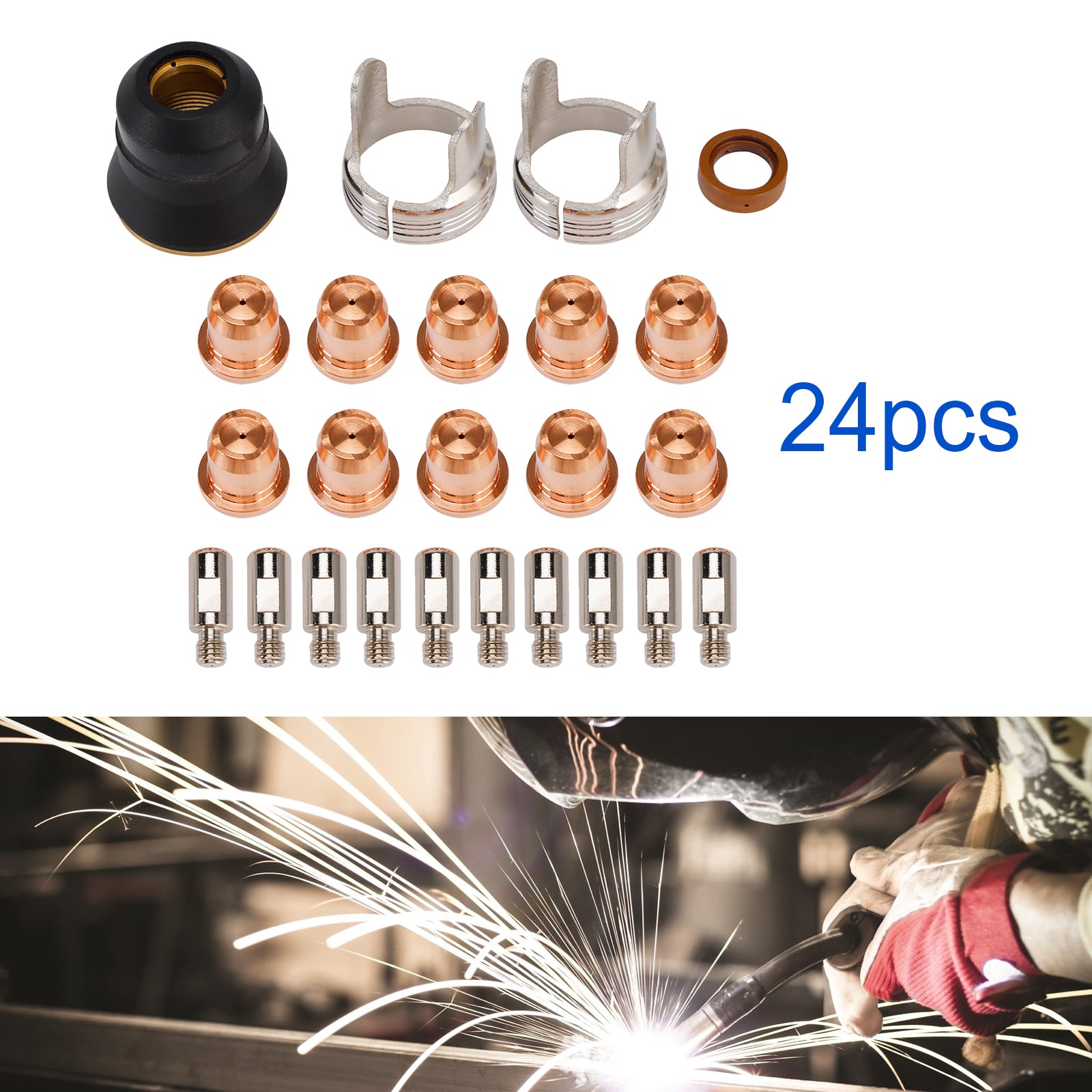 Lot De 24 Pièces Consommables Torche Plasma IPT40 - Pour CUT65DS, Neuf, Origine Chine