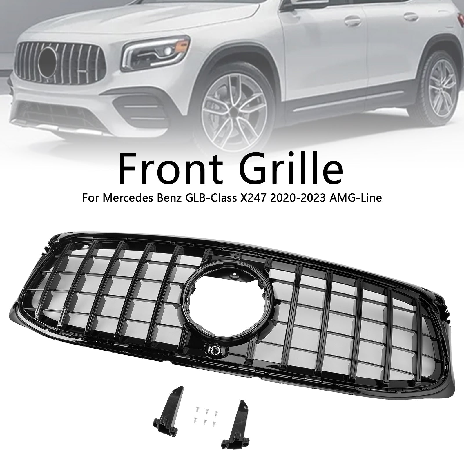 2020-2023 Mercedes Benz GLB X247 AMG-Line Black Front Bumper Grille Grill