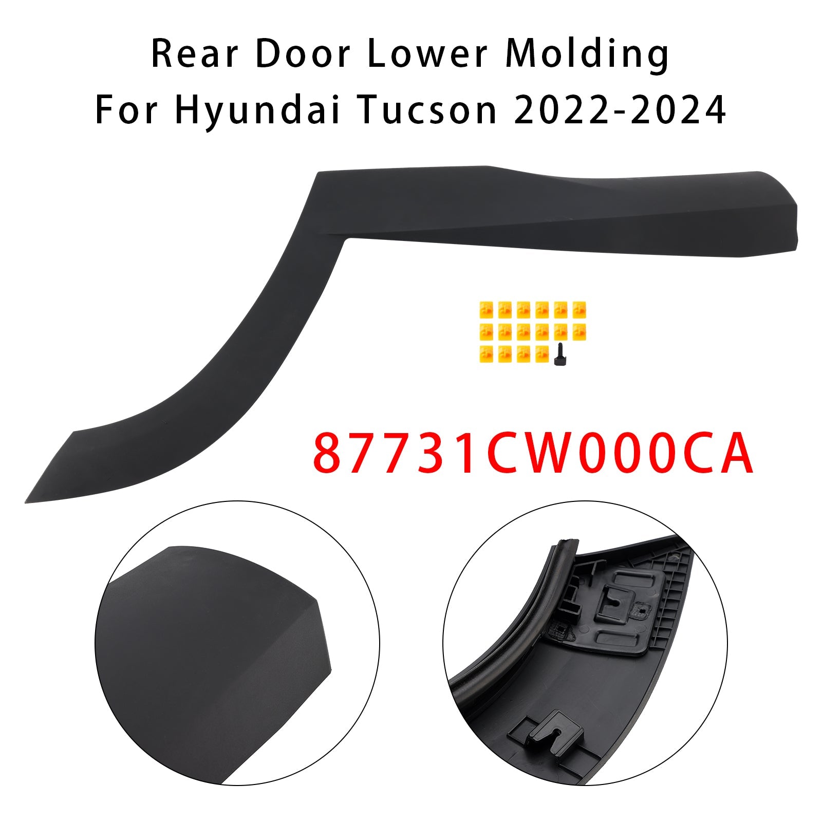 2022-2023 Hyundai Tucson Rear Left Side Door Lower Molding 87731CW000CA