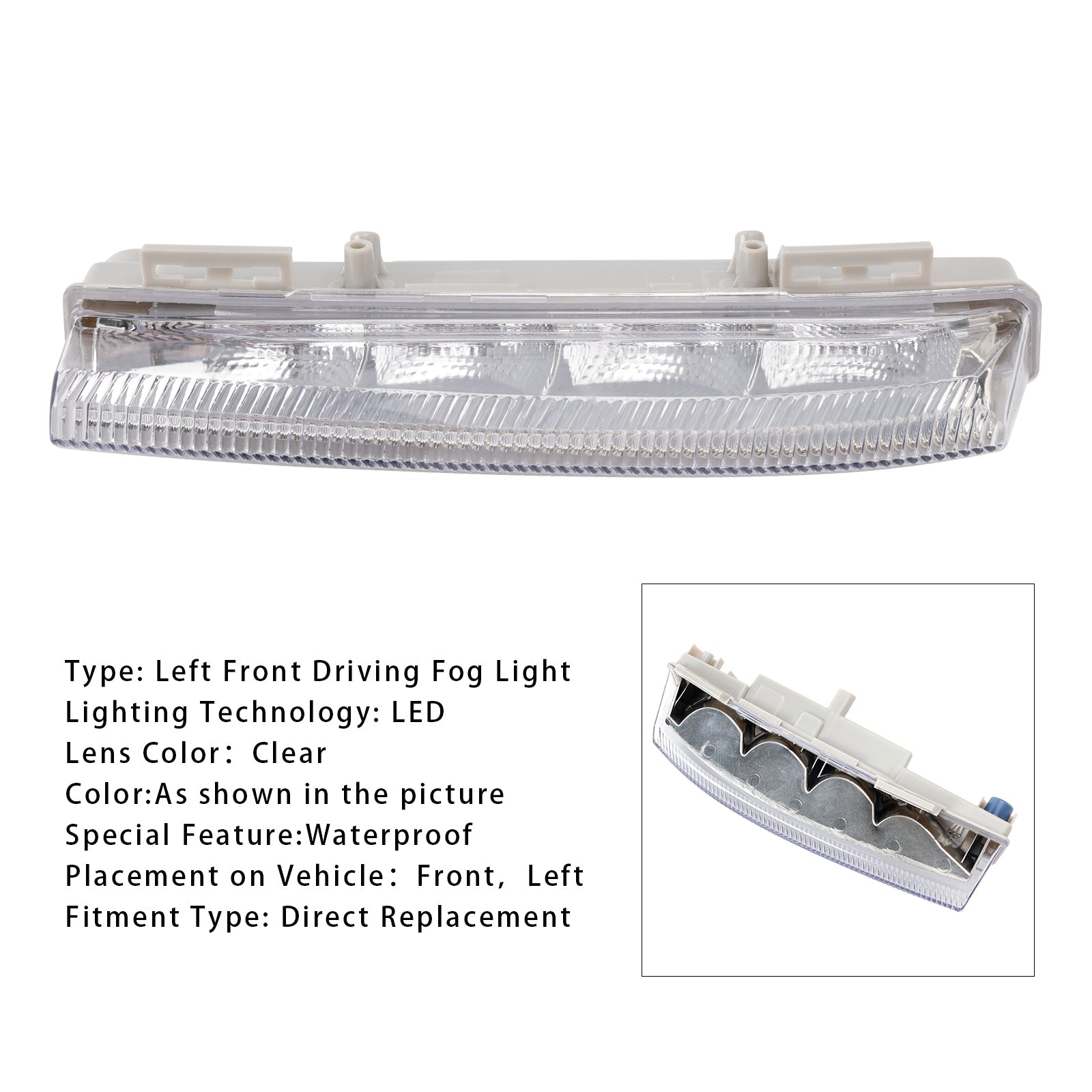 LED Daytime Running Left Fog Lights For Mercedes Benz W204 S204 W212 2007-2014