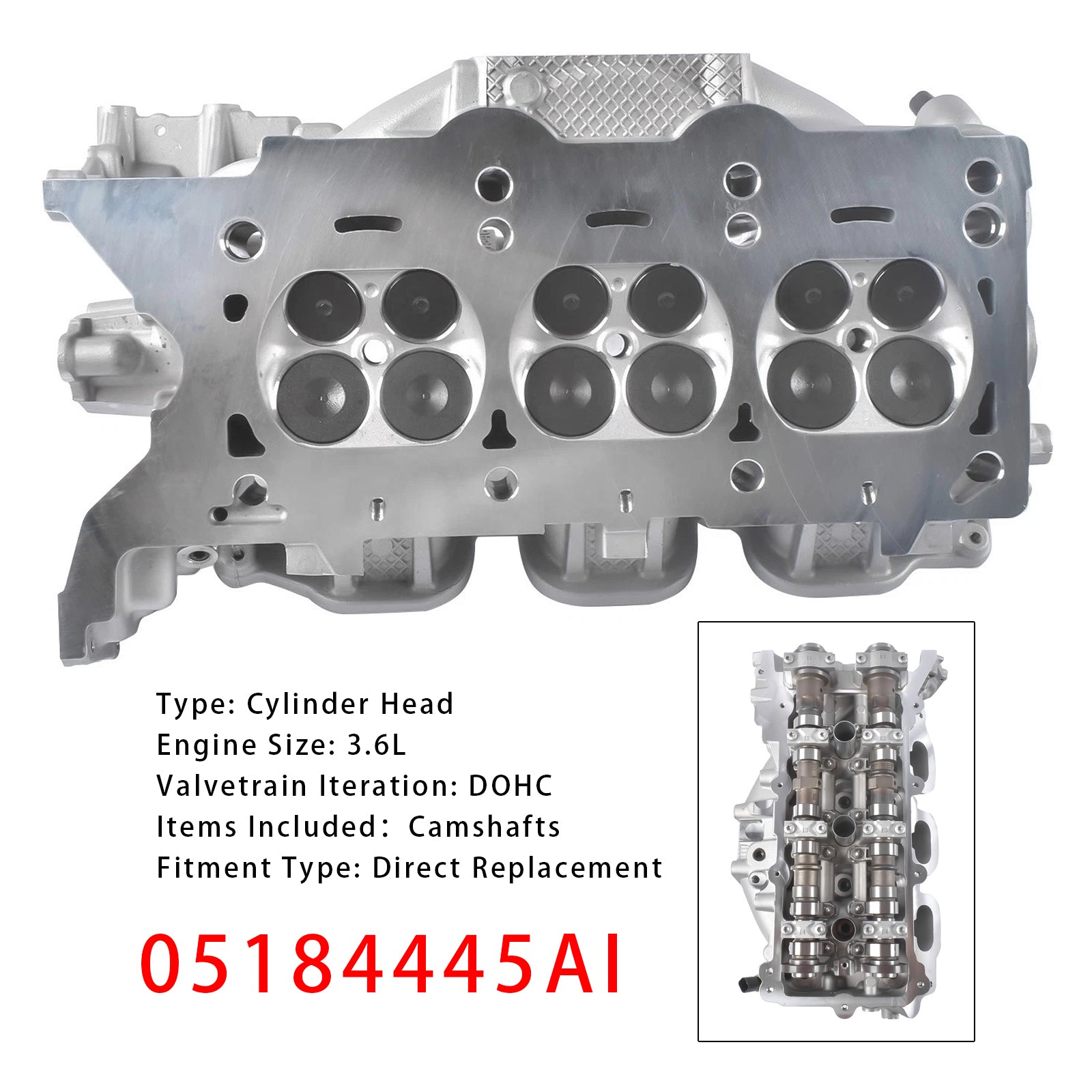 Brand New Left Side Cylinder Head 05184445AI For Dodge Chrysler Jeep 3.6L