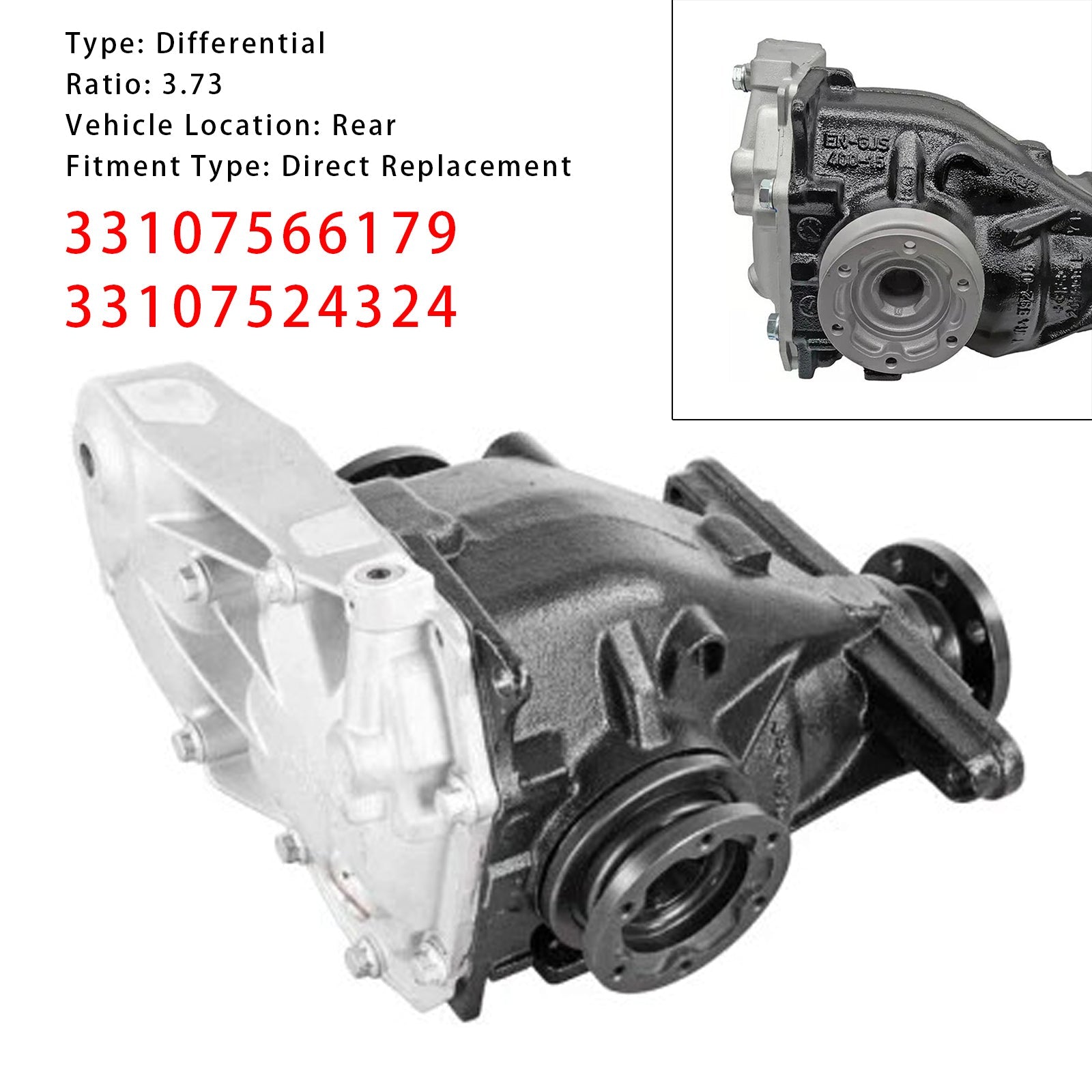 Rear Differential Assembly 3.73 Ratio 33107566179 Fit For BMW E81 E87 E90 E91 E92