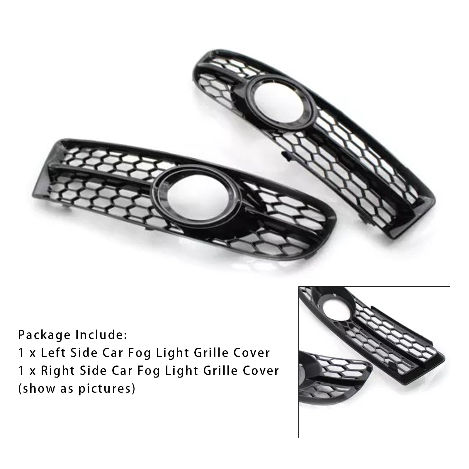 2005-2008 Audi A4 B7 S-Line S4 Front Bumper Honeycomb Fog Grille Cover