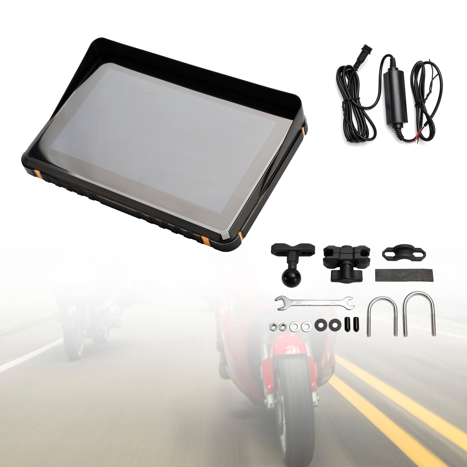Wireless Gps Carplay 1080P Recorder 7" Universal For Scooter Motorcycles