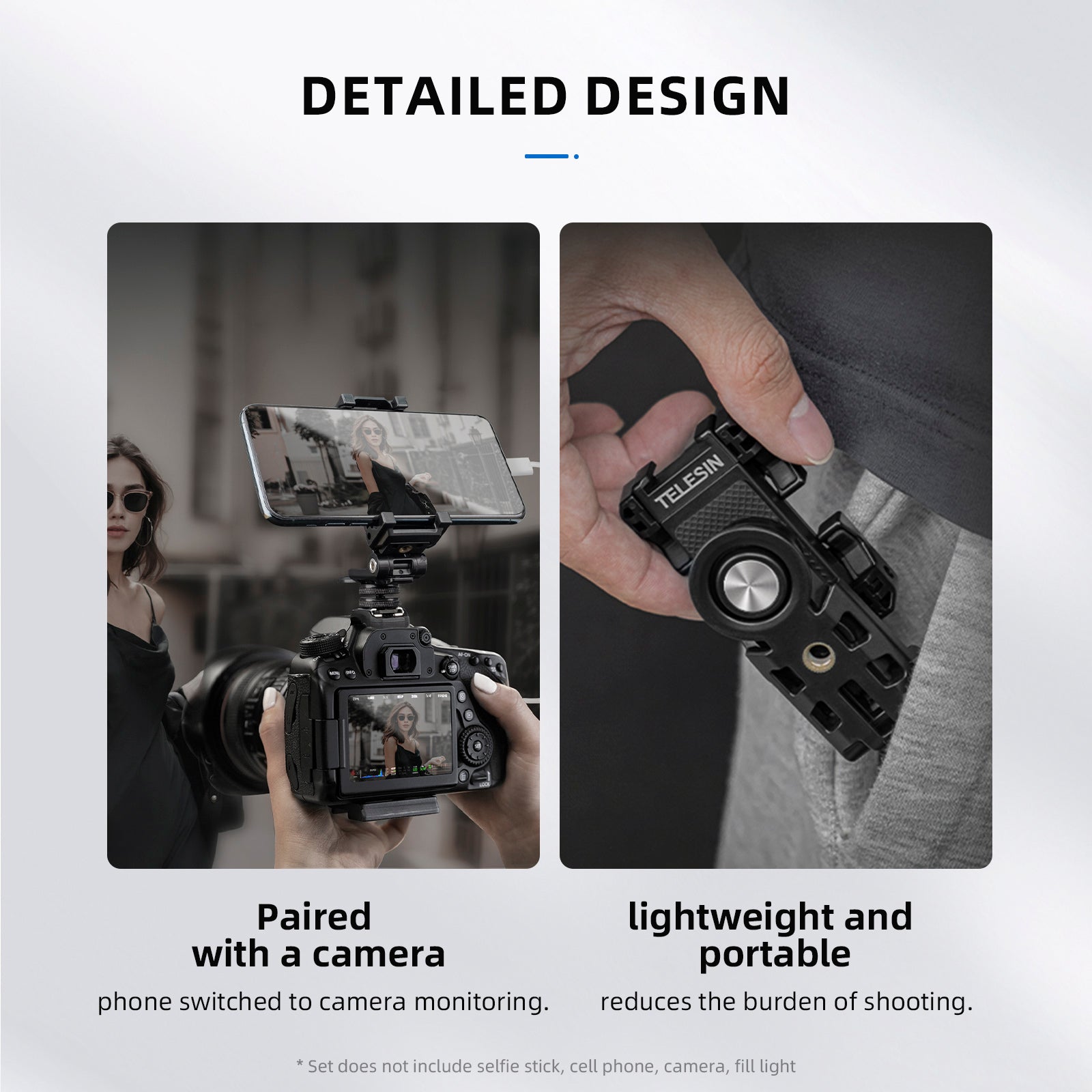 Phone Holder 360Degree Rotating Expandable Fill Light Mobile Phone Desktop Stand