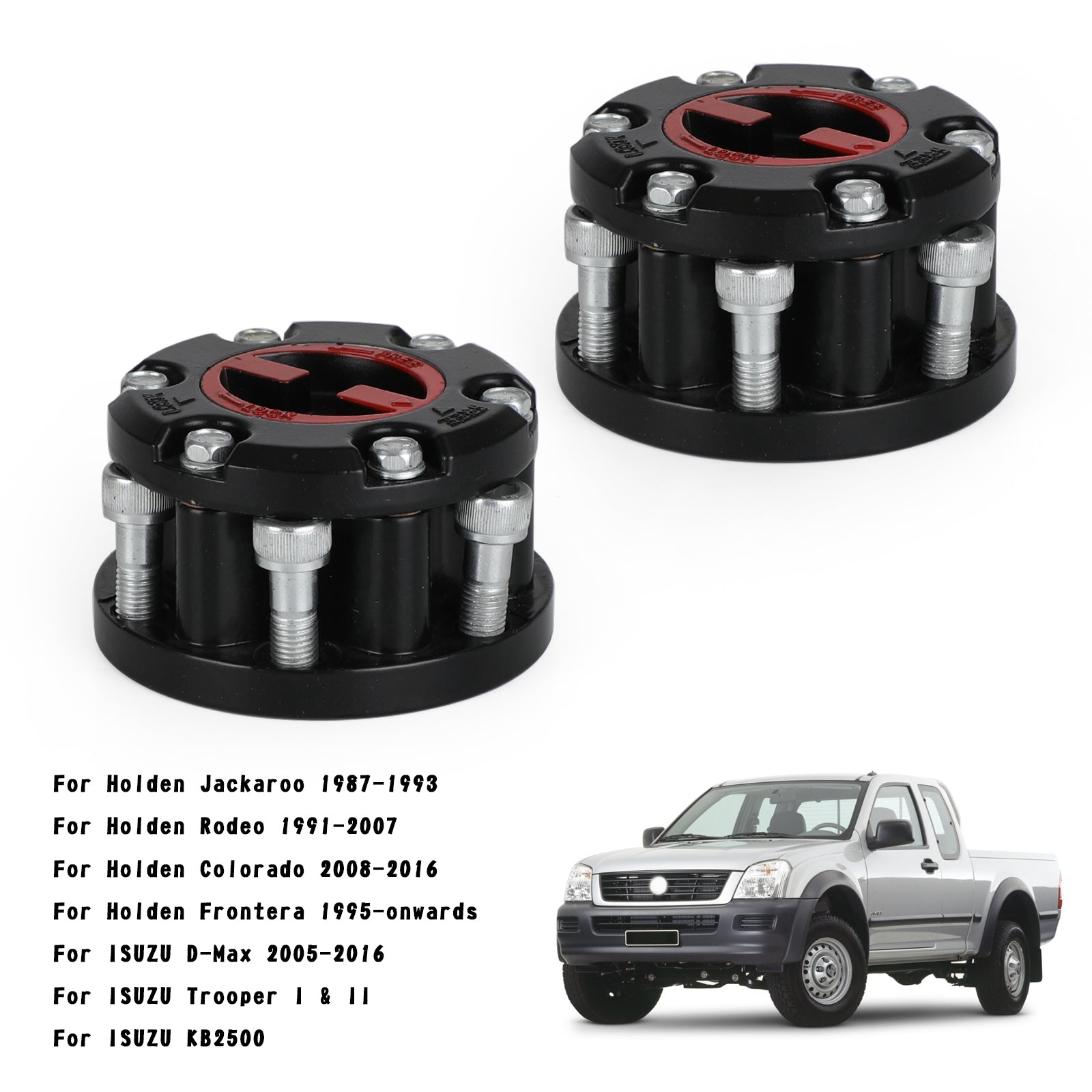 Holden Rodeo 1991-2007 2X Free Wheeling Hubs 17 Spline 6 bolts and a 83mm PCD