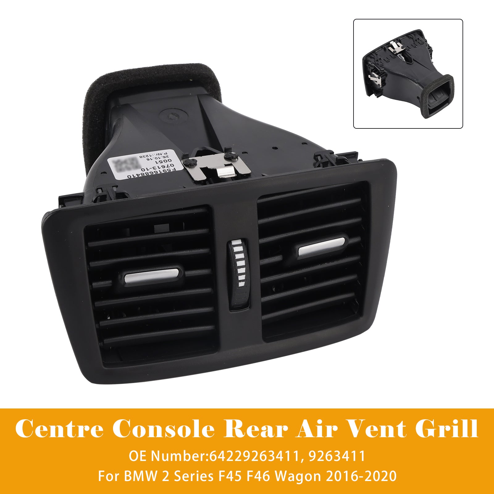 2016-2020 BMW 2 Series F45 F46 Wagon Centre Console Rear Air Vent Grill 9263411
