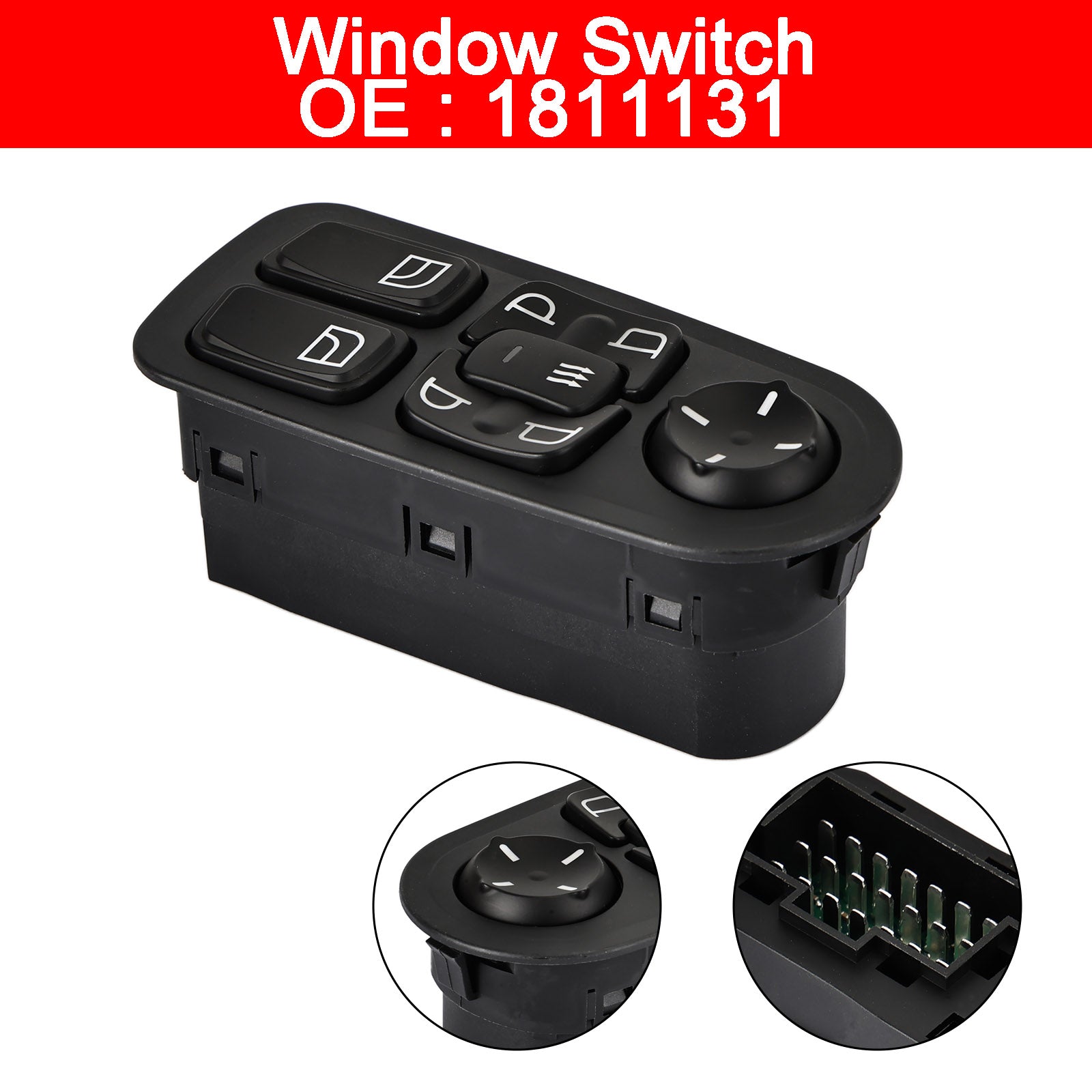 DAF CF/XF Series 1811131 24V Electric Master Power Window Switch