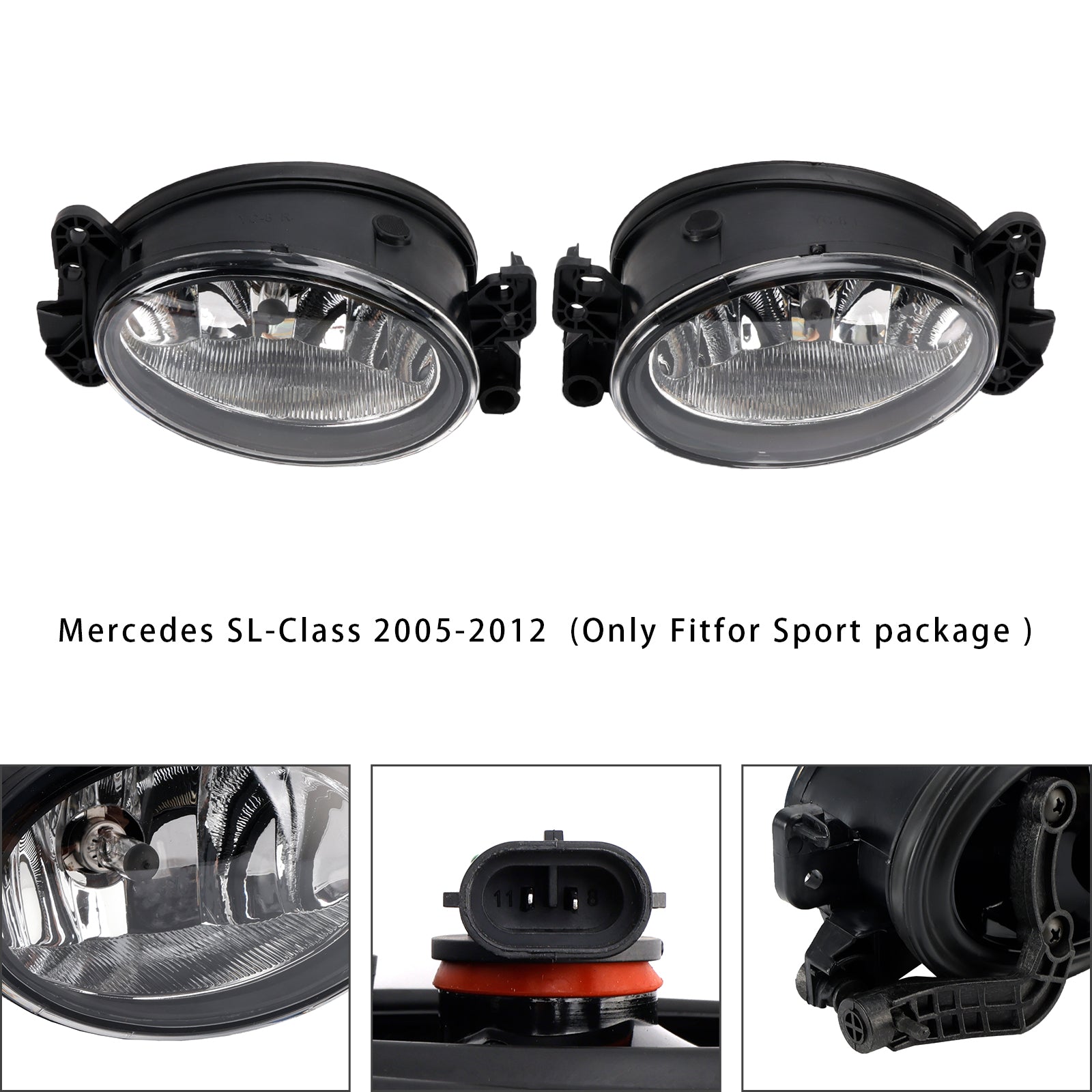 메르세데스 벤츠 W204 W211 W164 C219용 전구가 포함된 전면 안개등 램프 페어