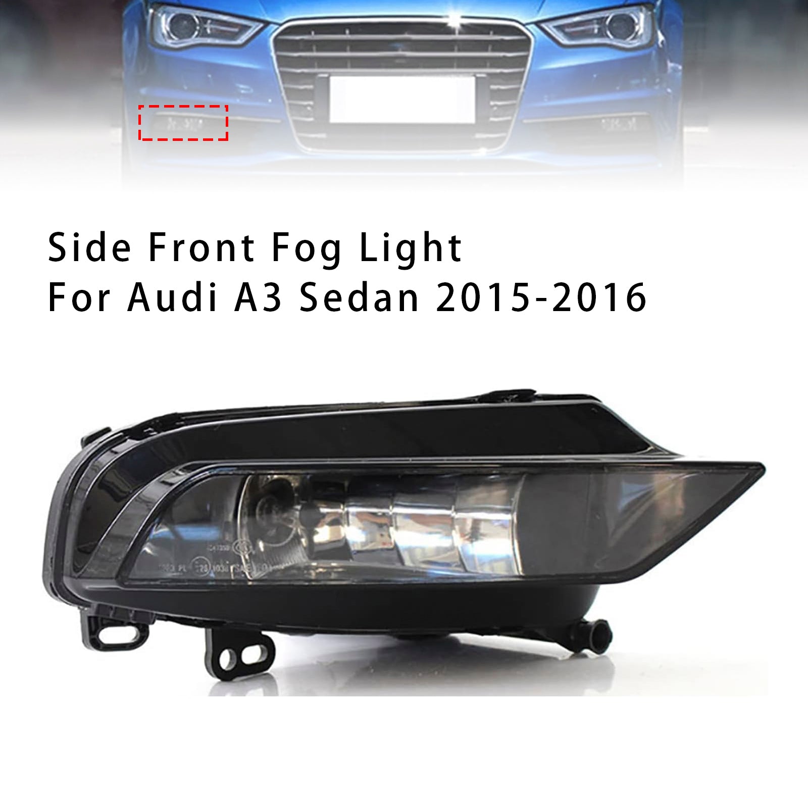 2015-2016 Audi A3 Saloon 1 Pcs Front Right Fog Light Lamps With Bulbs 8V0941700B