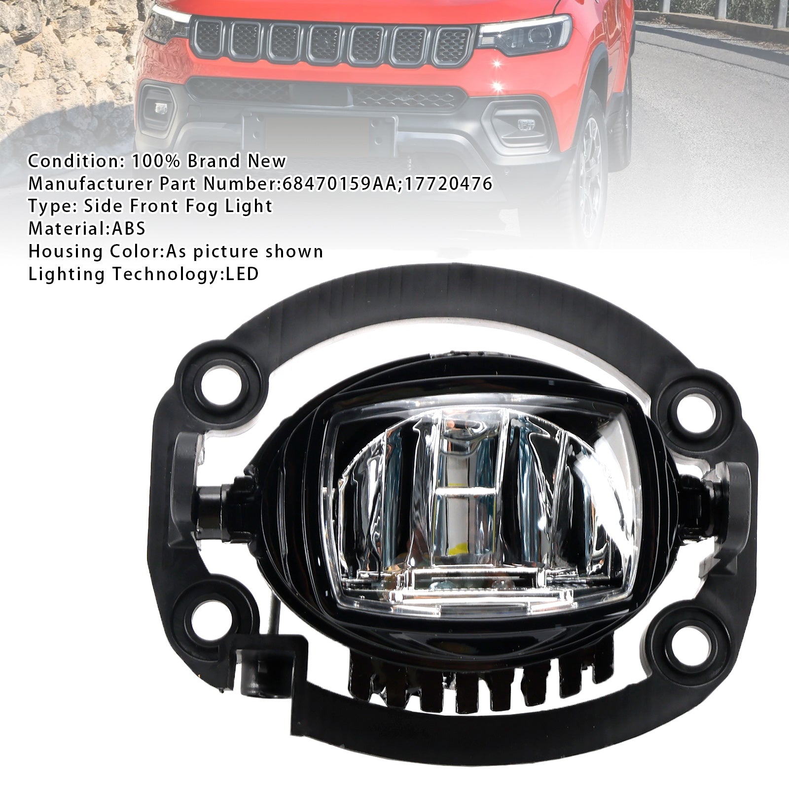 2021-2025 Jeep Compass 1 Pcs LED Front Driving Fog Light 68470159AA