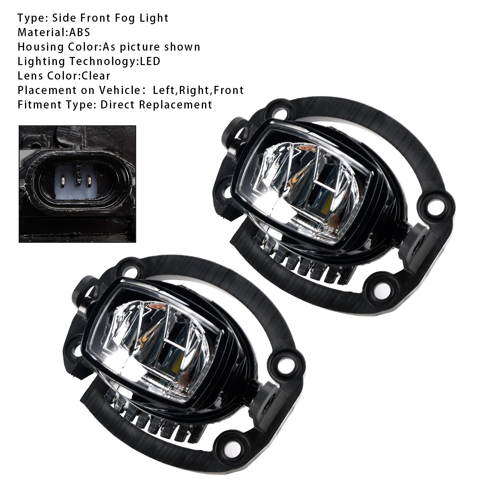 2021-2025 Jeep Compass Pair LED Front Driving Fog Light 68470159AA