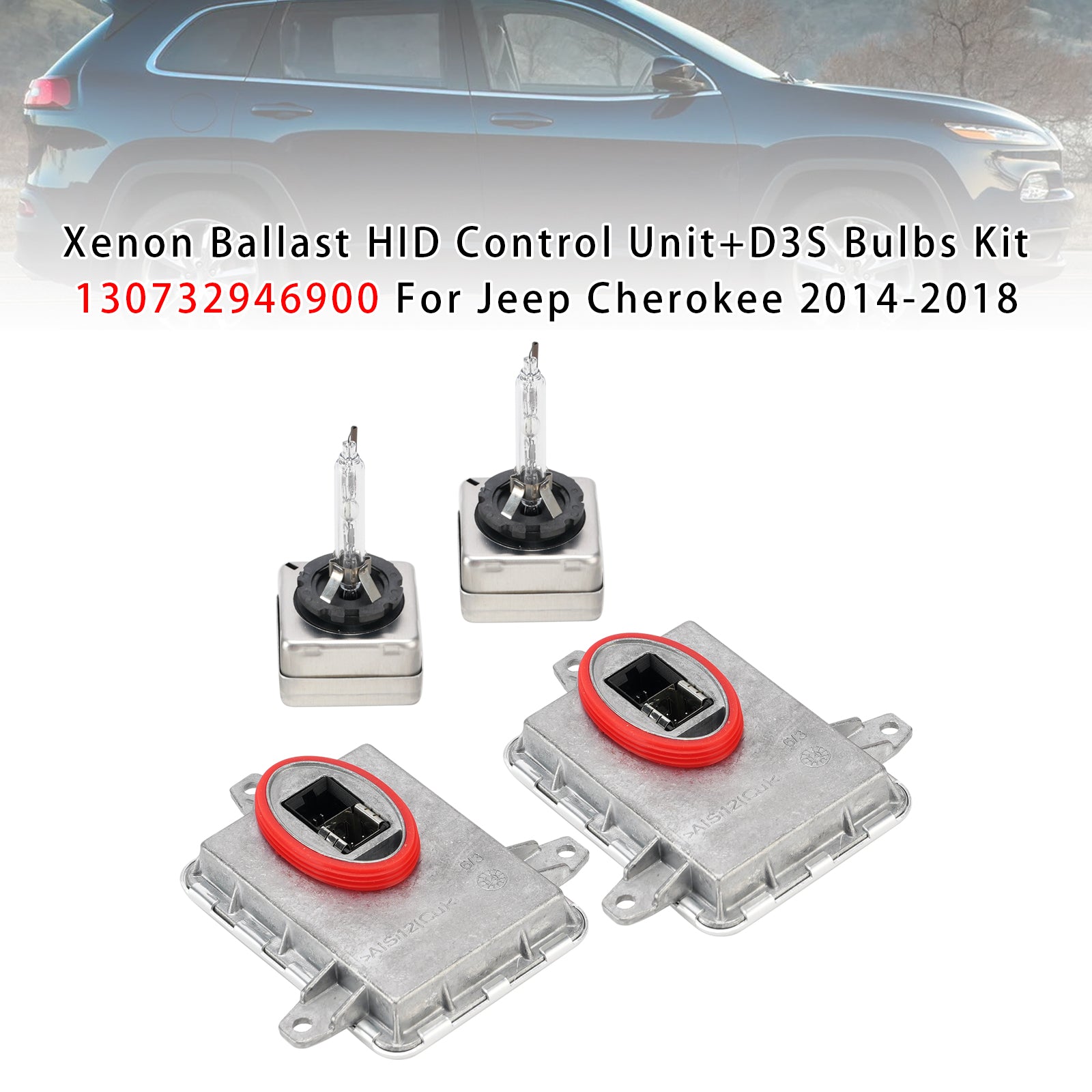 Xenon Ballast HID Control Unit+ D3S Bulbs Kit For 2017-2019 Jeep Compass