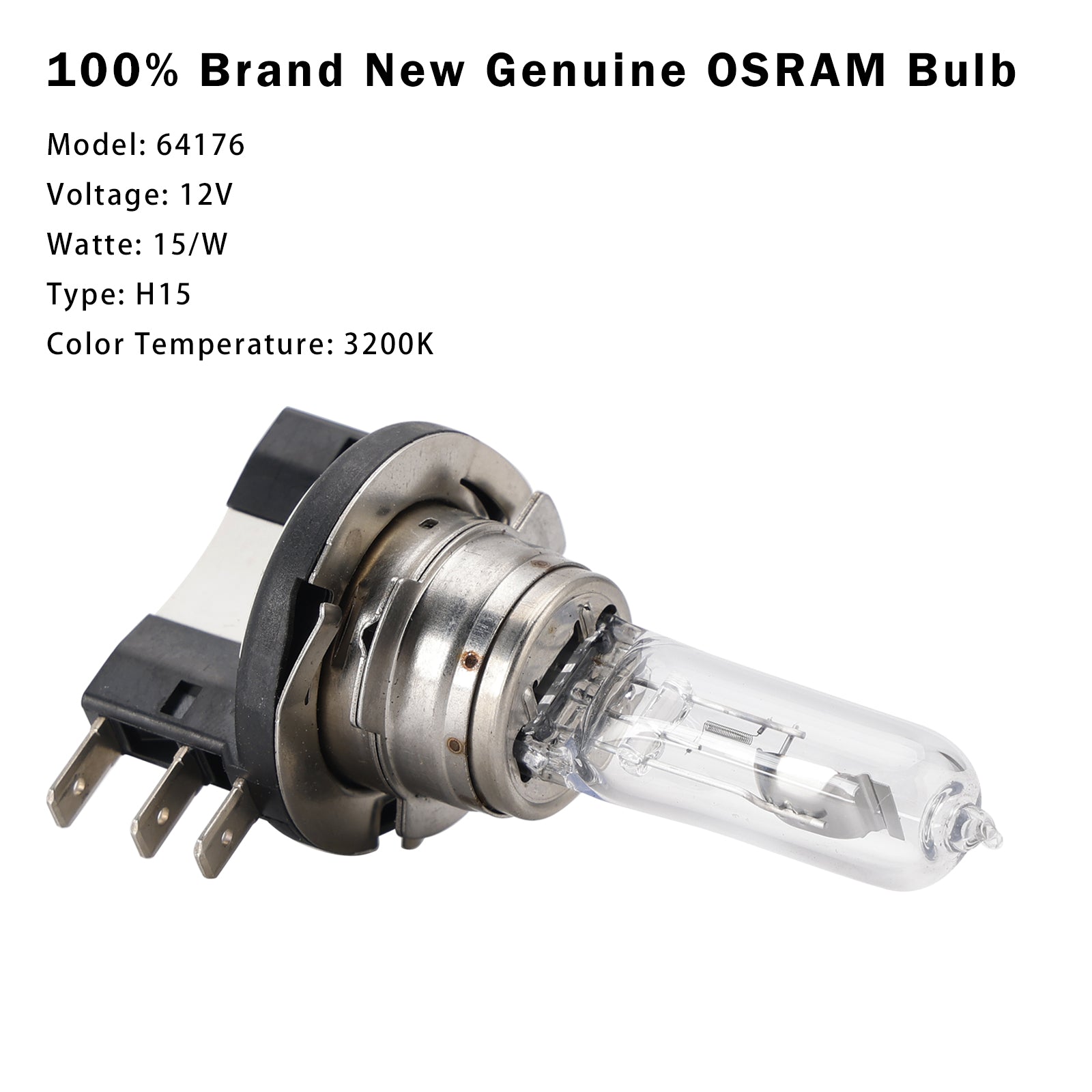 Genuine OSRAM H15 3200K Headlight Bulb lamp light DRL High beam 64176 Generic