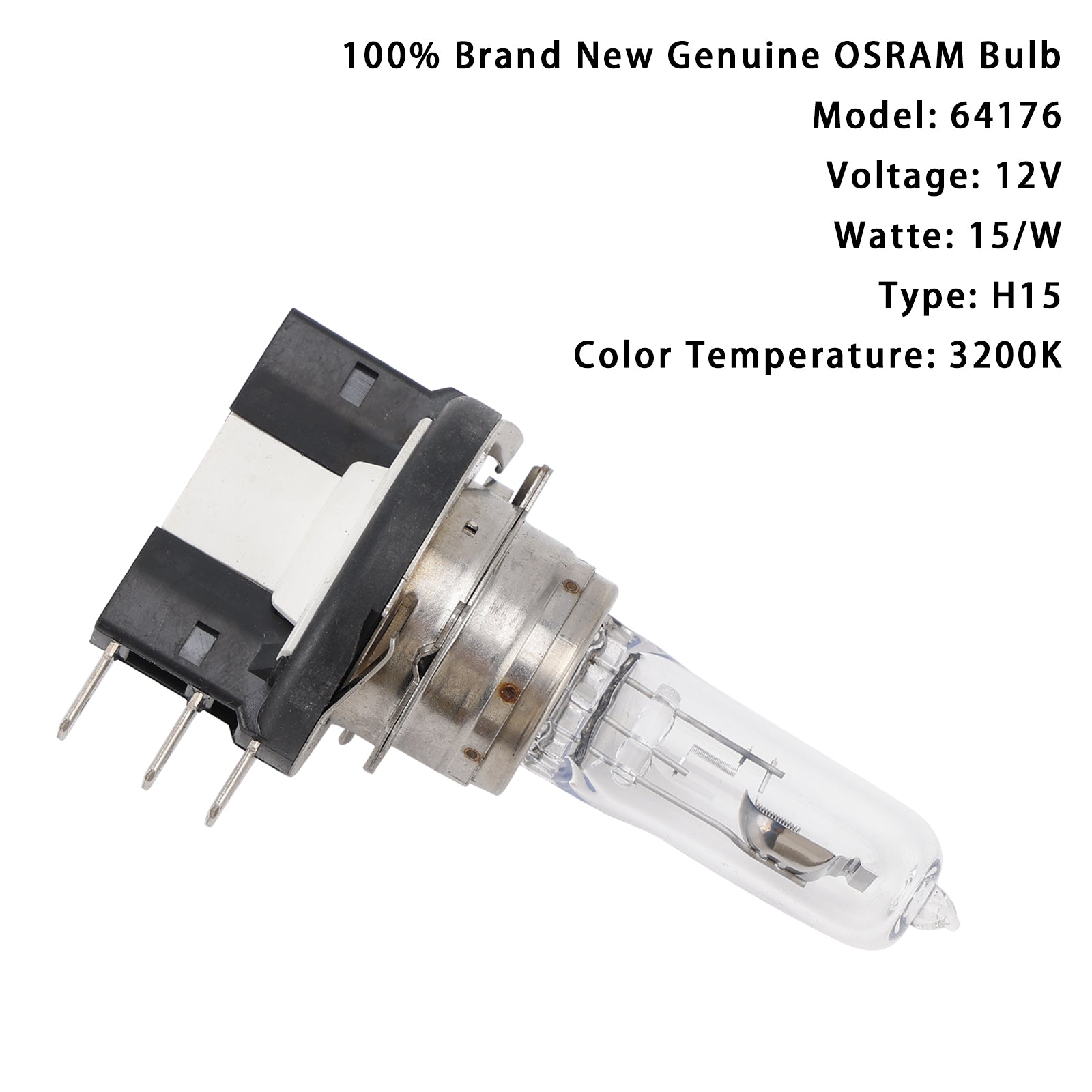 Genuine OSRAM H15 3200K Headlight Bulb lamp light DRL High beam 64176 Generic
