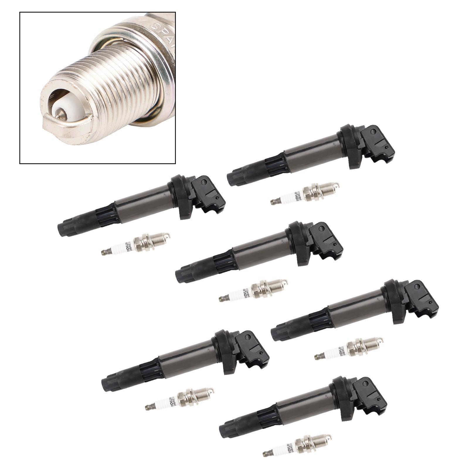 BMW 325 335 525 530i X5 Z4 2.5L 3.0L 6x Ignition Coil+Spark Plug UF515 UF522
