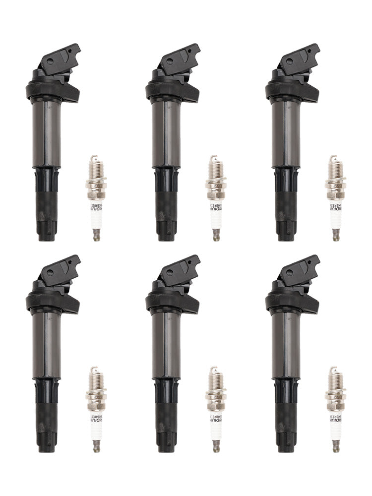BMW 325 335 525 530i X5 Z4 2.5L 3.0L 6x Ignition Coil+Spark Plug UF515 UF522