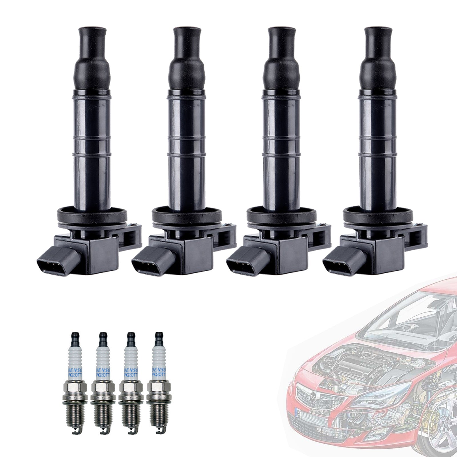 2001-2003 Toyota RAV4 L4 2.0L 4x Ignition Coil+Spark Plug UF333 UF494