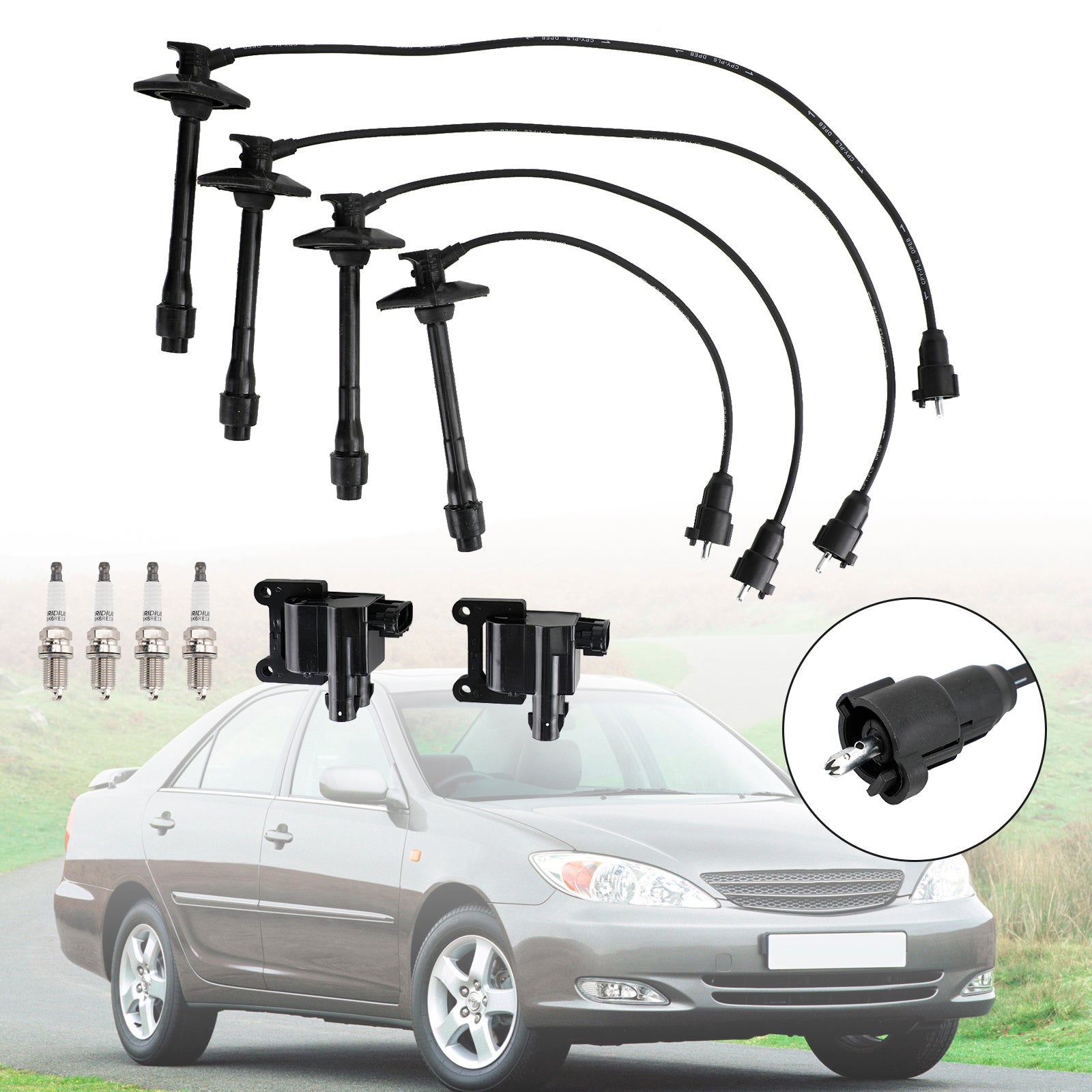UF180 UF181 UF182 UF294 Ignition Coil+Wire+Spark Plug Kit For Toyota Camry RAV4 L4
