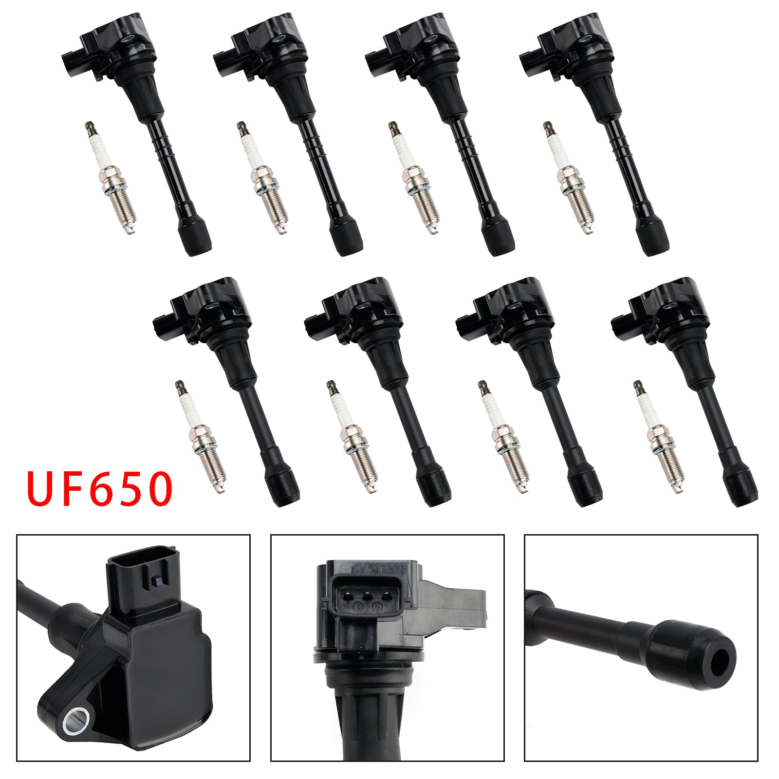 2017-2019 Nissan Armada V8 5.6L Front Bank 8X Ignition Coil & Spark Plug Kit UF650
