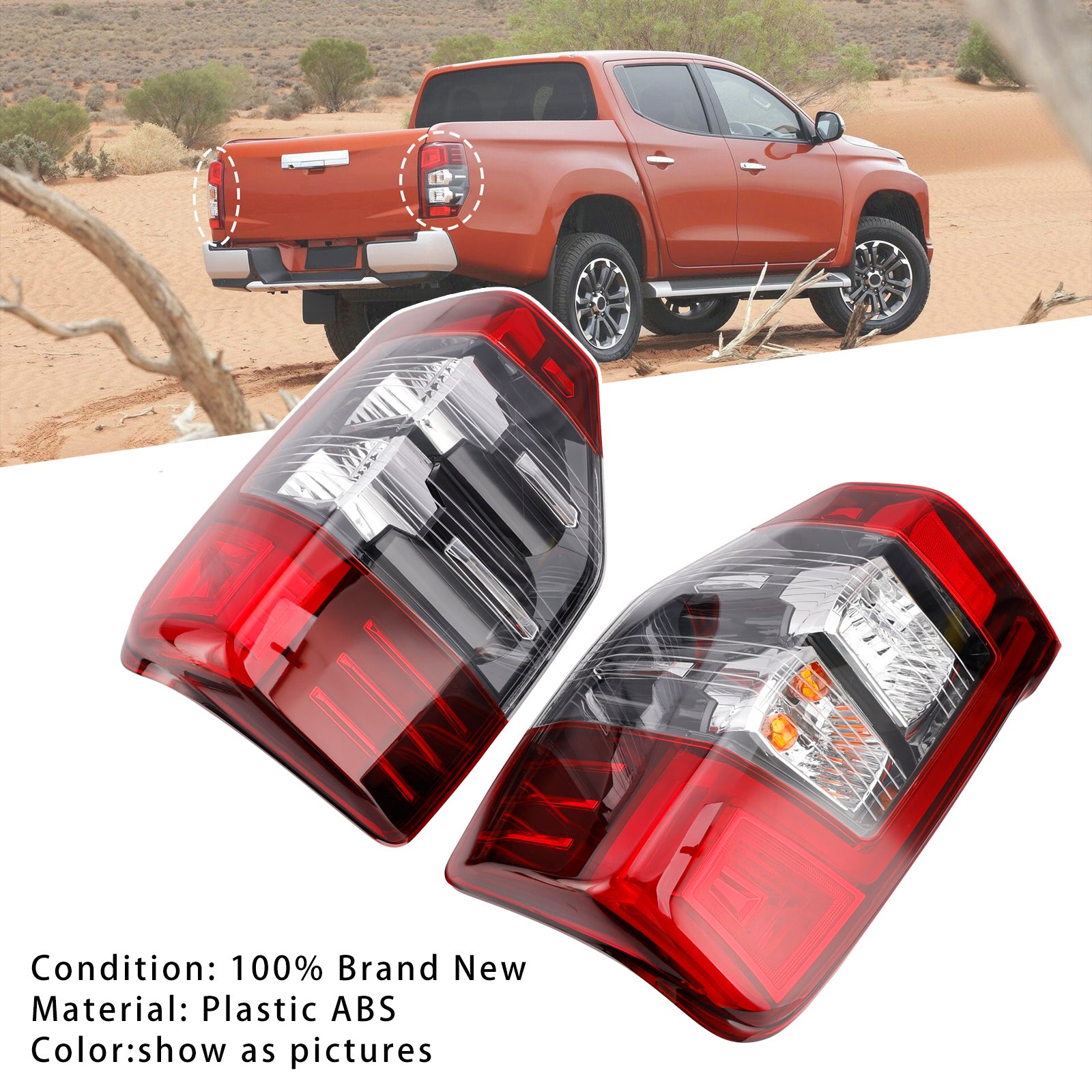 Pair Rear Stop Brake Tail Light Lamp For Mitsubishi Triton L200 2019-2023
