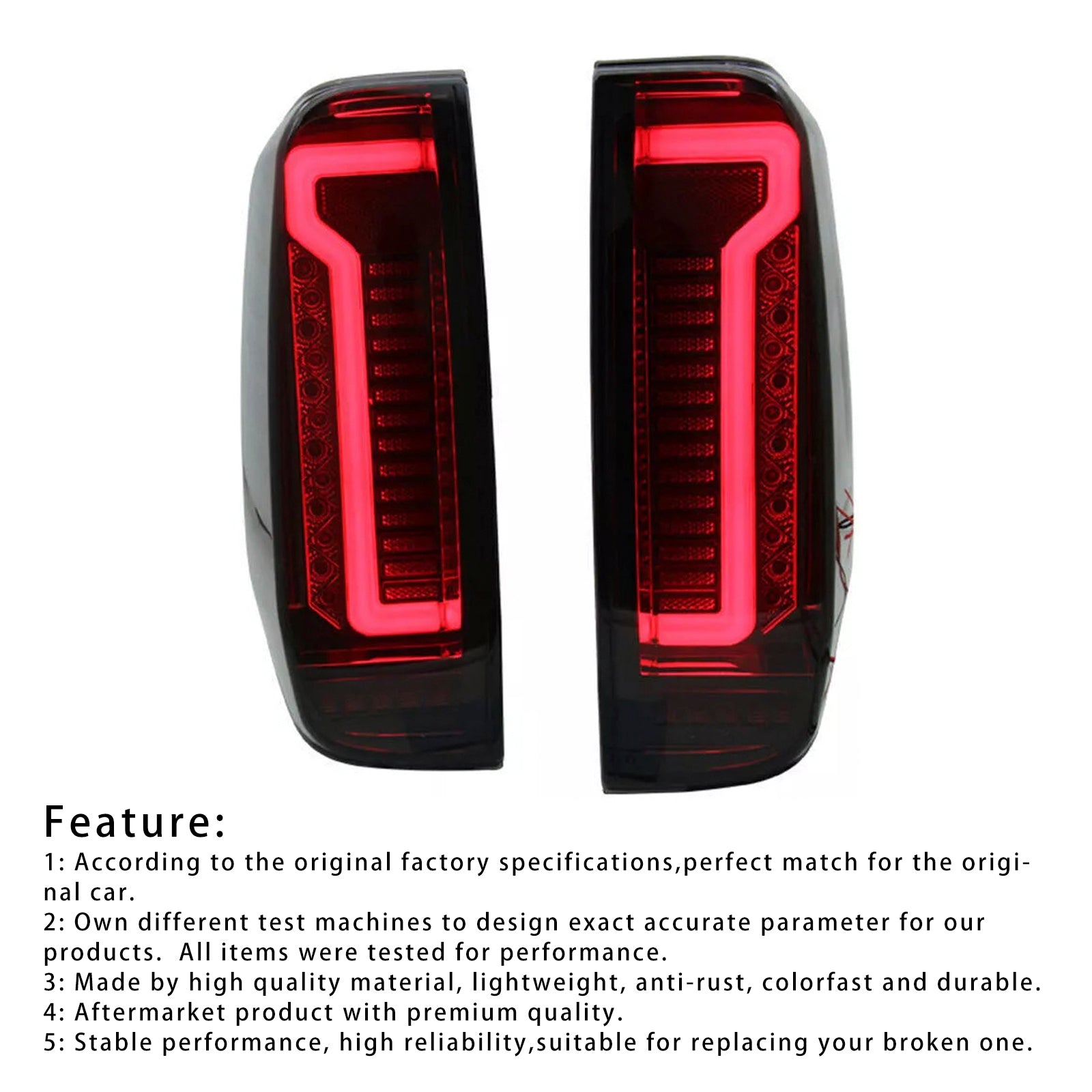 2005-2012 Nissan Navara D40 Frontier Rear LED Tail Light Lamp Pair Smoke