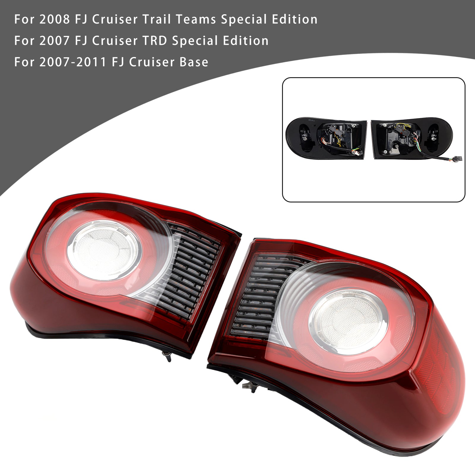Left & Right Tail Light LED For Toyota FJ Cruiser 2007-2011 8155135341 8156135301 TO2800169